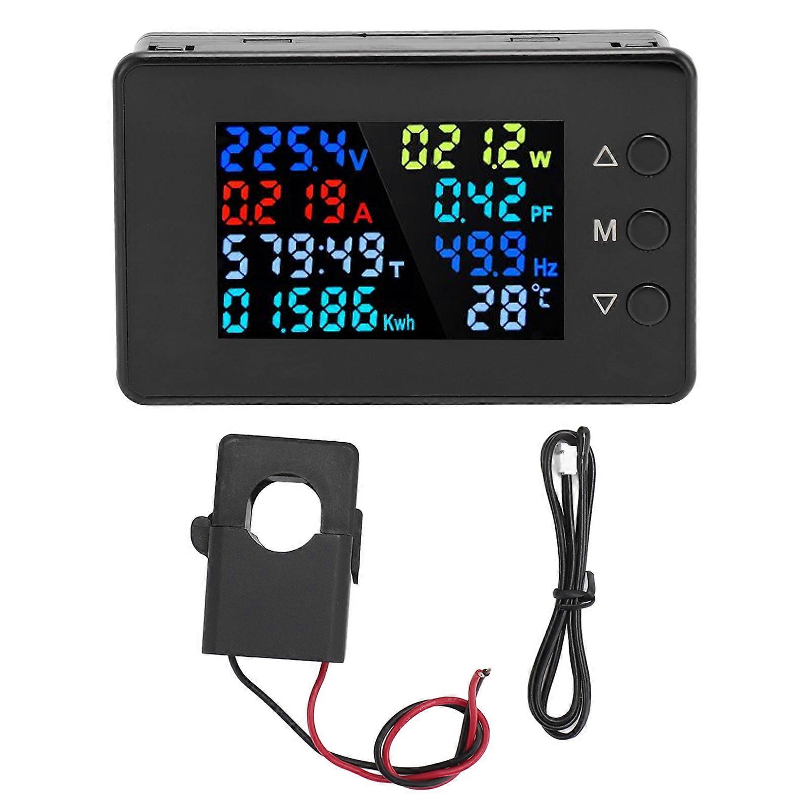 Digital Voltmeter Ammeter AC50?300V 100A Full Viewing Angle Color LCD Display Voltage Amperage Detector Volt Amp Meter