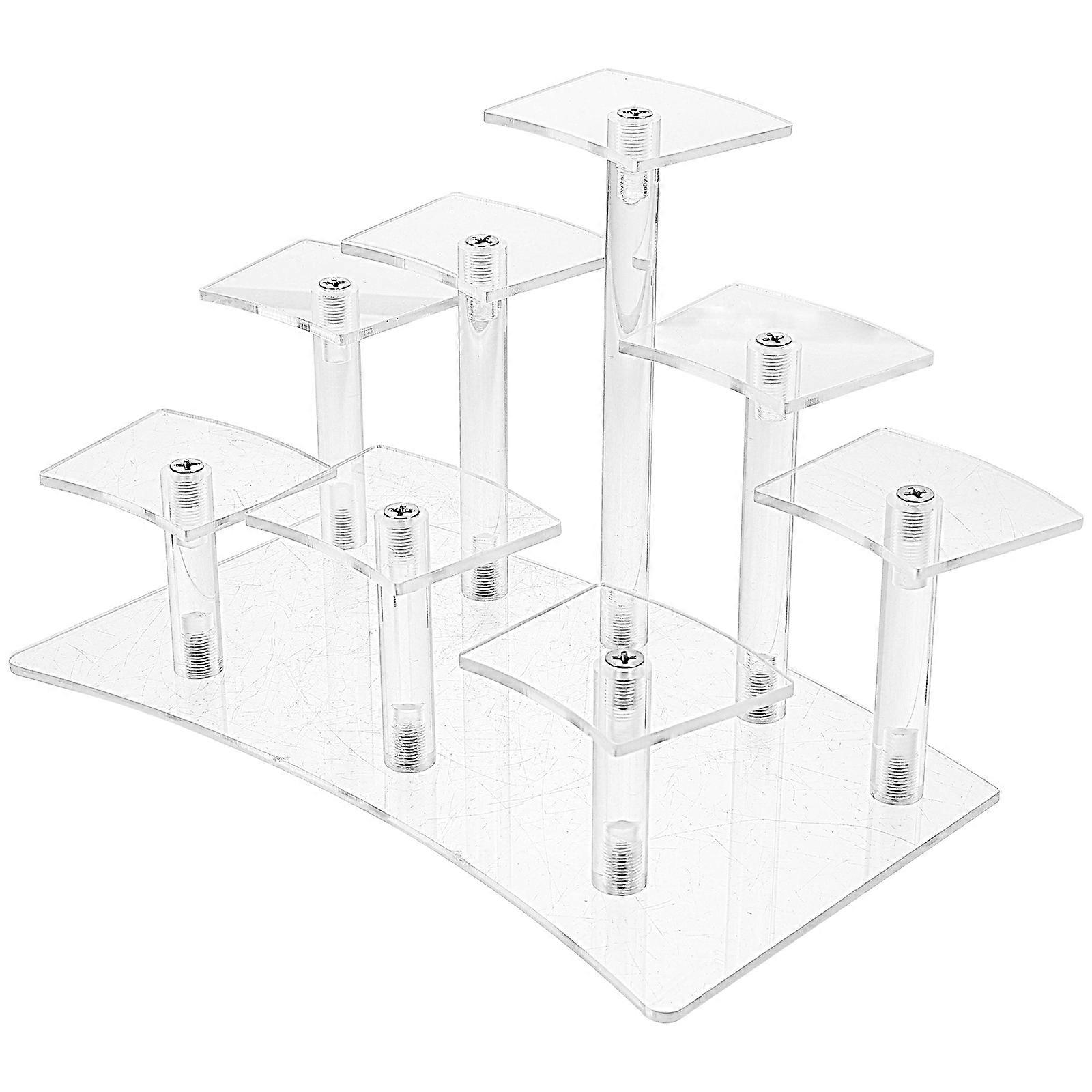 Transparent Clear Figurine Display Rack Acrylic 8-step Models Toys Rack