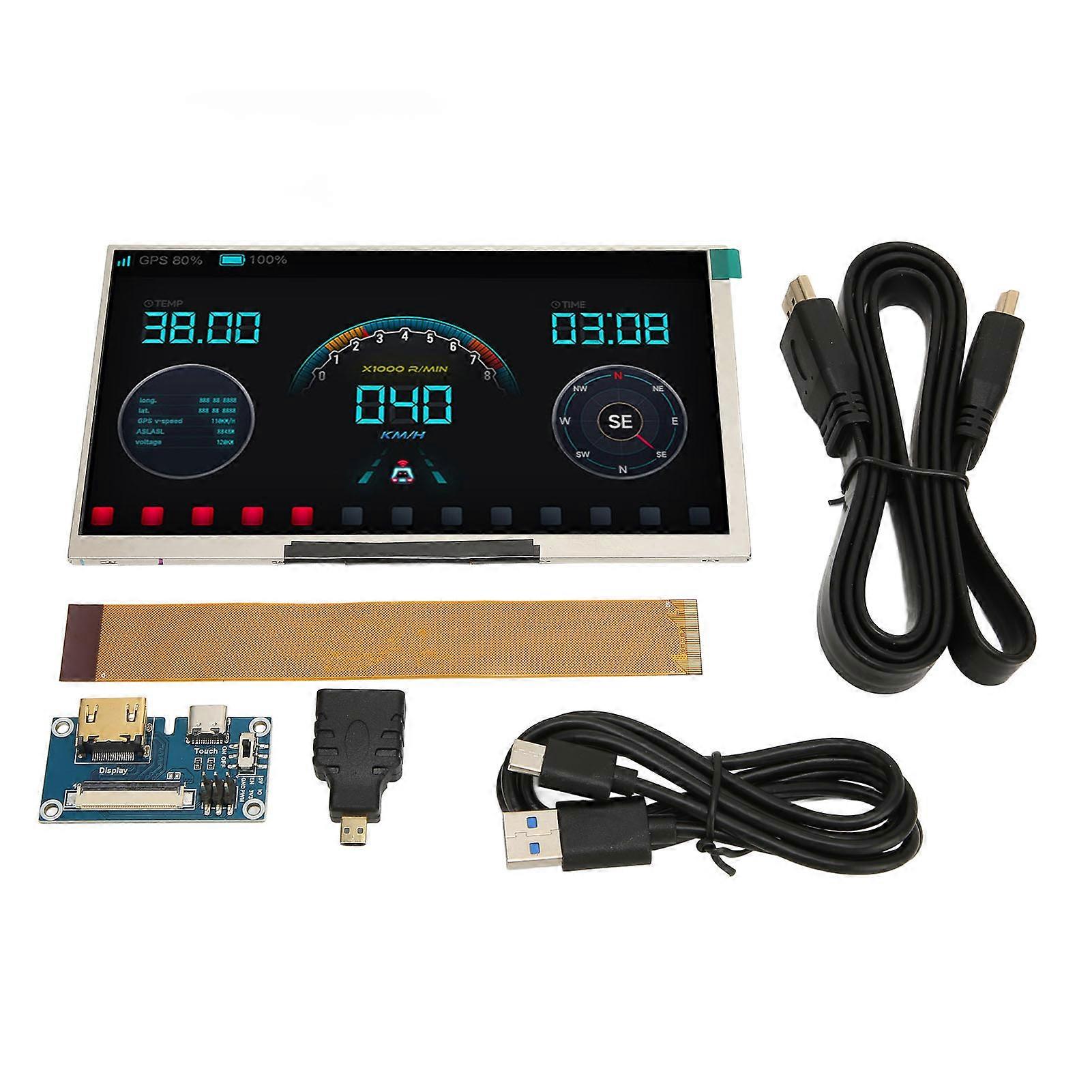 7 Inch IPS Screen HD 170 Degree Viewing Angle Backlight Thin Integrated Display for Raspberry Pi for Windows PC