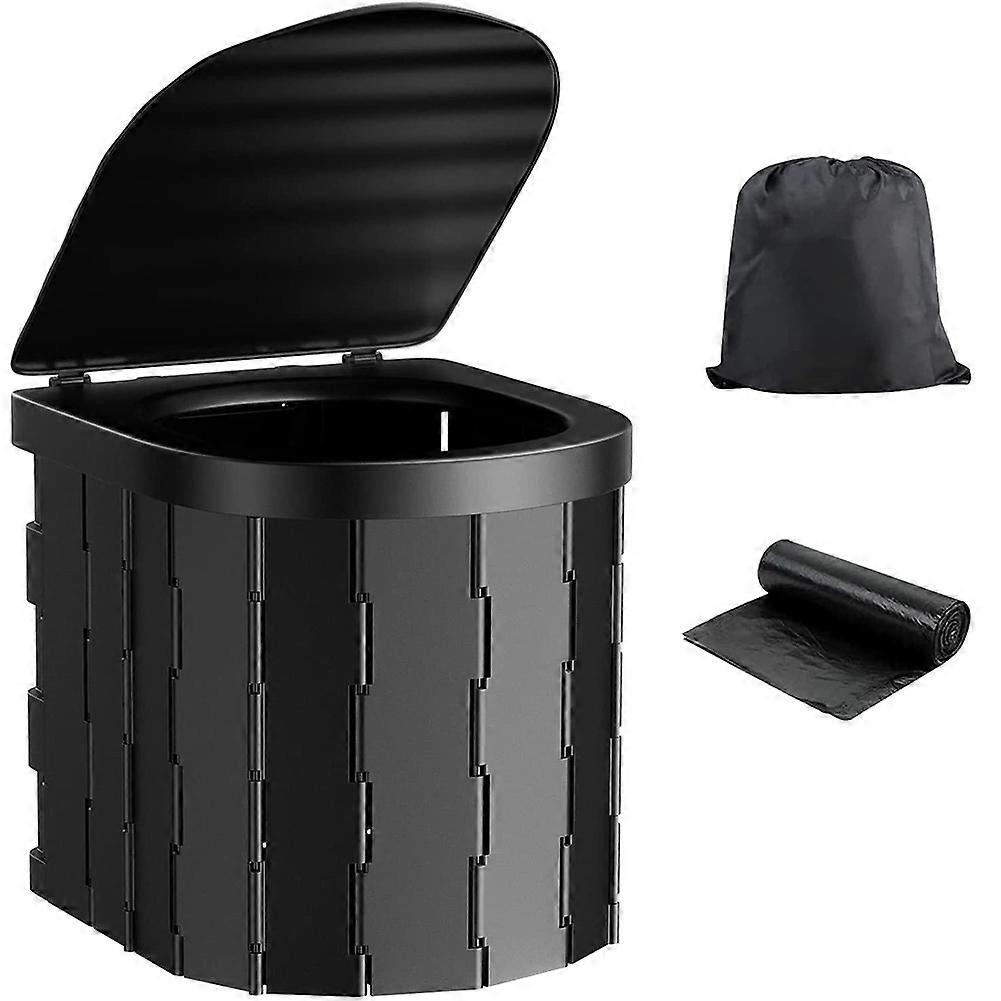 Portable Toilet for Camping Portable Folding Toilet with Lid, Waterproof Porta Potty Car Toilet Buc