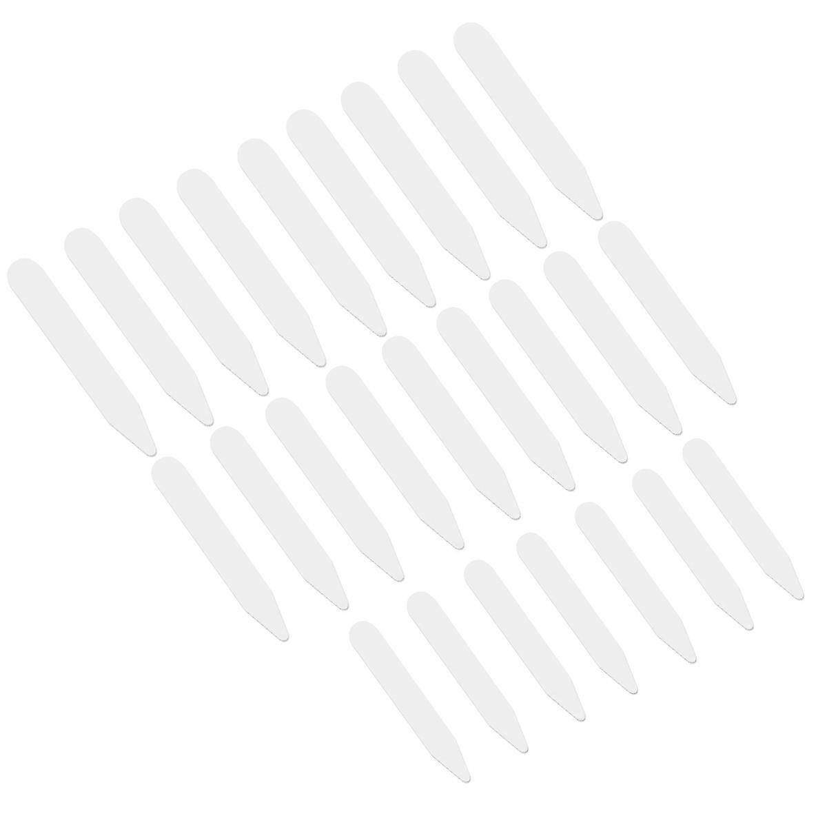 VORCOOL 200pcs Plastic White Shirts Collar Stays Bones Stiffeners in 3 Sizes