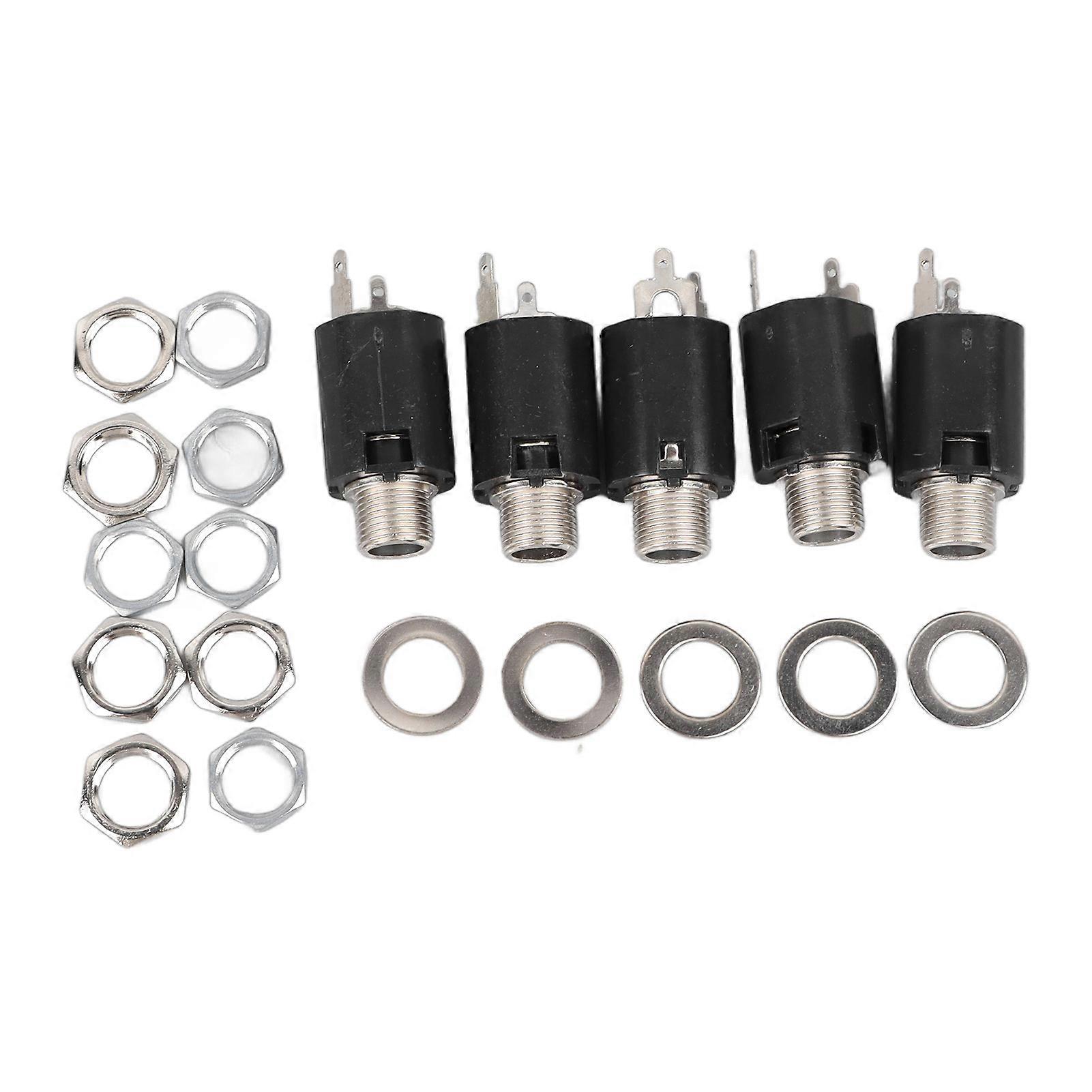 5Pcs στερεοφωνική υποδοχή υποδοχής 6.35mm υποδοχή λαβών συνδετήρων εισόδου 3P καναλιών για την αντικατάσταση
