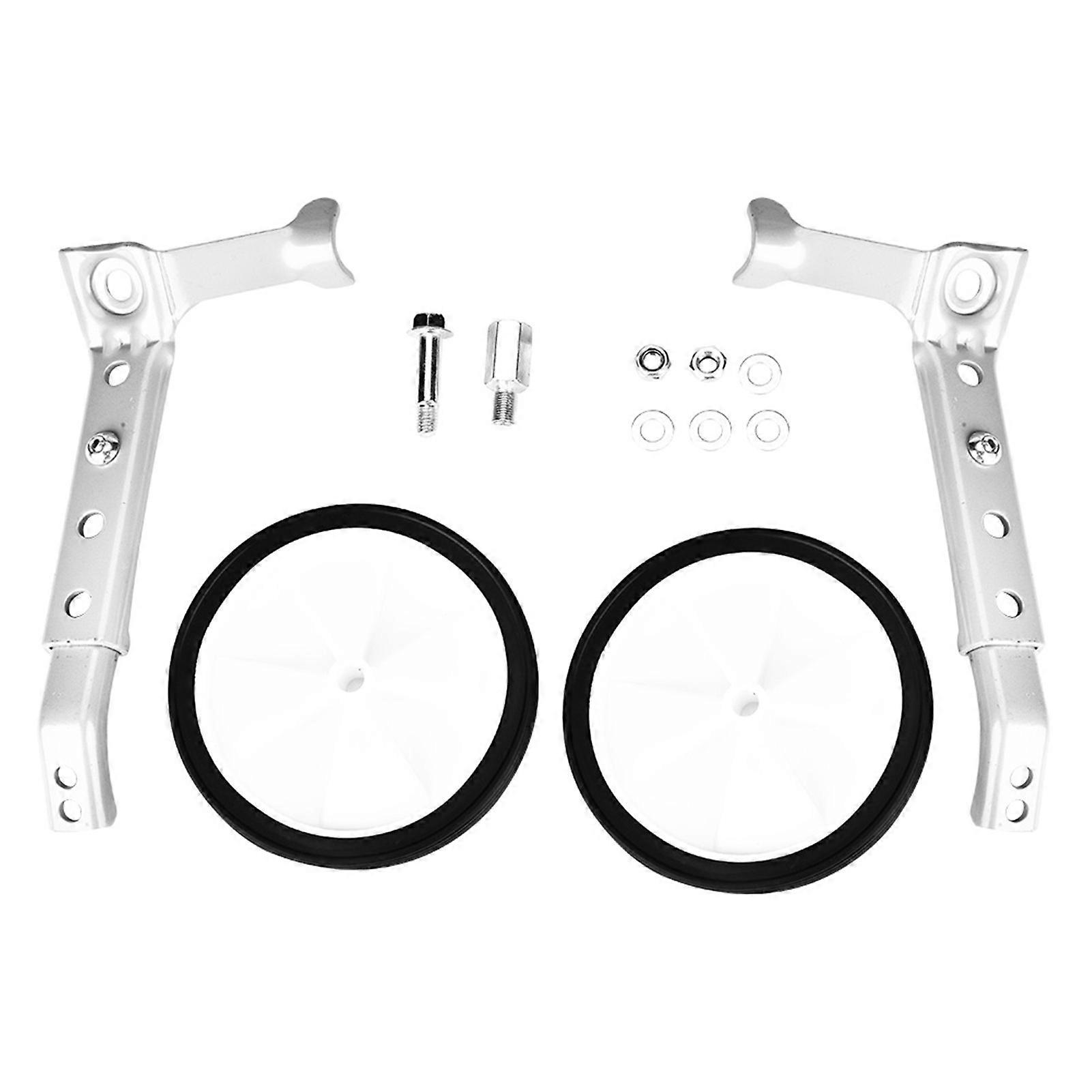 Variable Speed Bicycle Training Wheels Adjustable for Kids Bikes 16" to 22" (Silver)