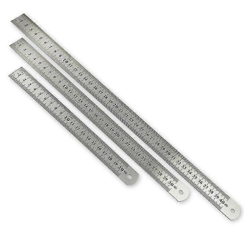 Thickened High-Quality Steel Ruler, Double-Sided Scale, 3pcs