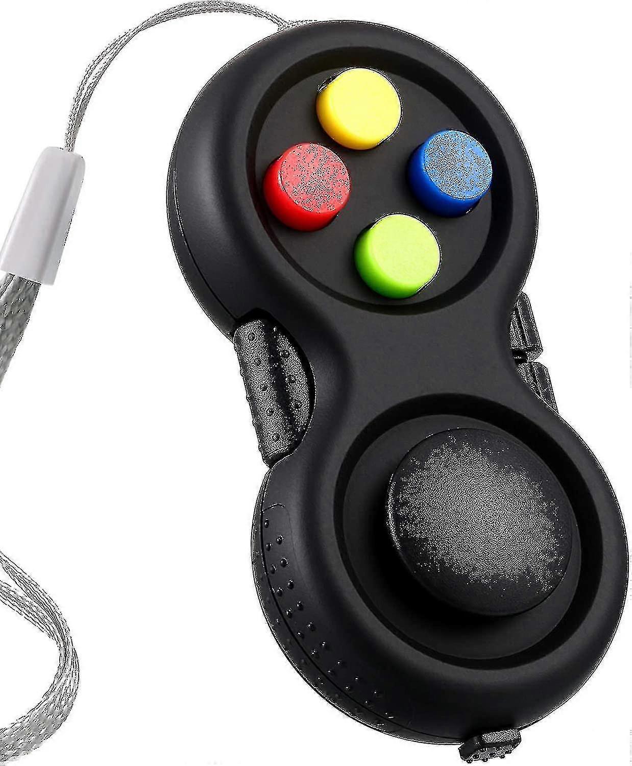 Fidget Pad Fidget Controller Stress Reducer Game Fidget Controller Stress Fidget Pad Black Fidget Hand Pad Rubberized Fidget
