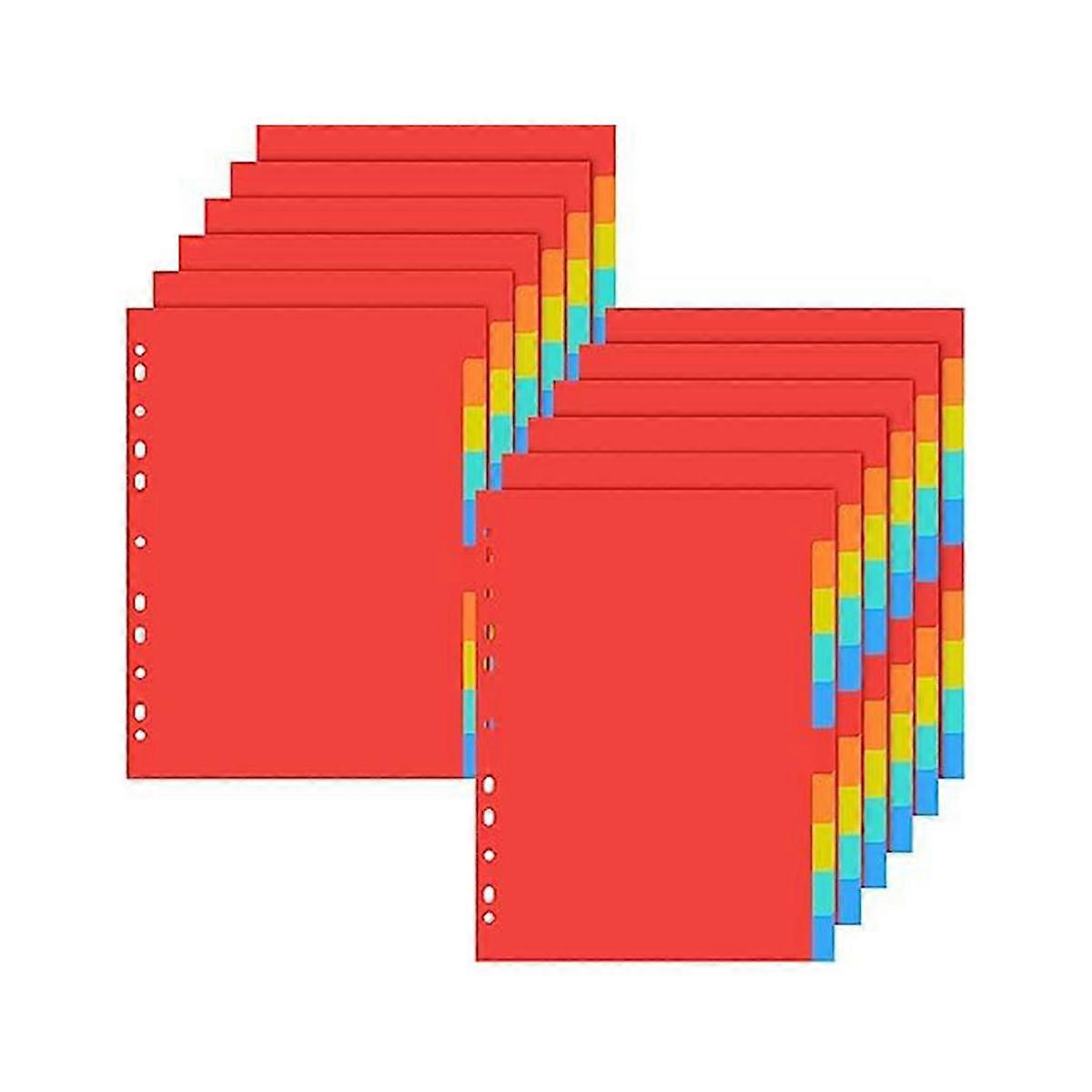 3 Ring Binder Dividers with Tabs Letter Size Notebook Dividers 5 Colors Plastic Dividers Binder for School Subject Files