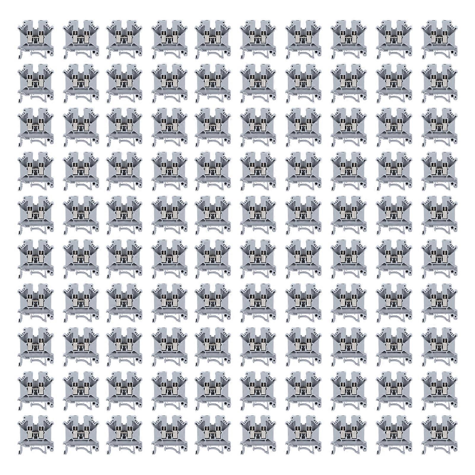 100Pcs Screw Type Terminal Block DIN Rail Mount Copper Combination Terminals 800V 41A UK5N NO.3112