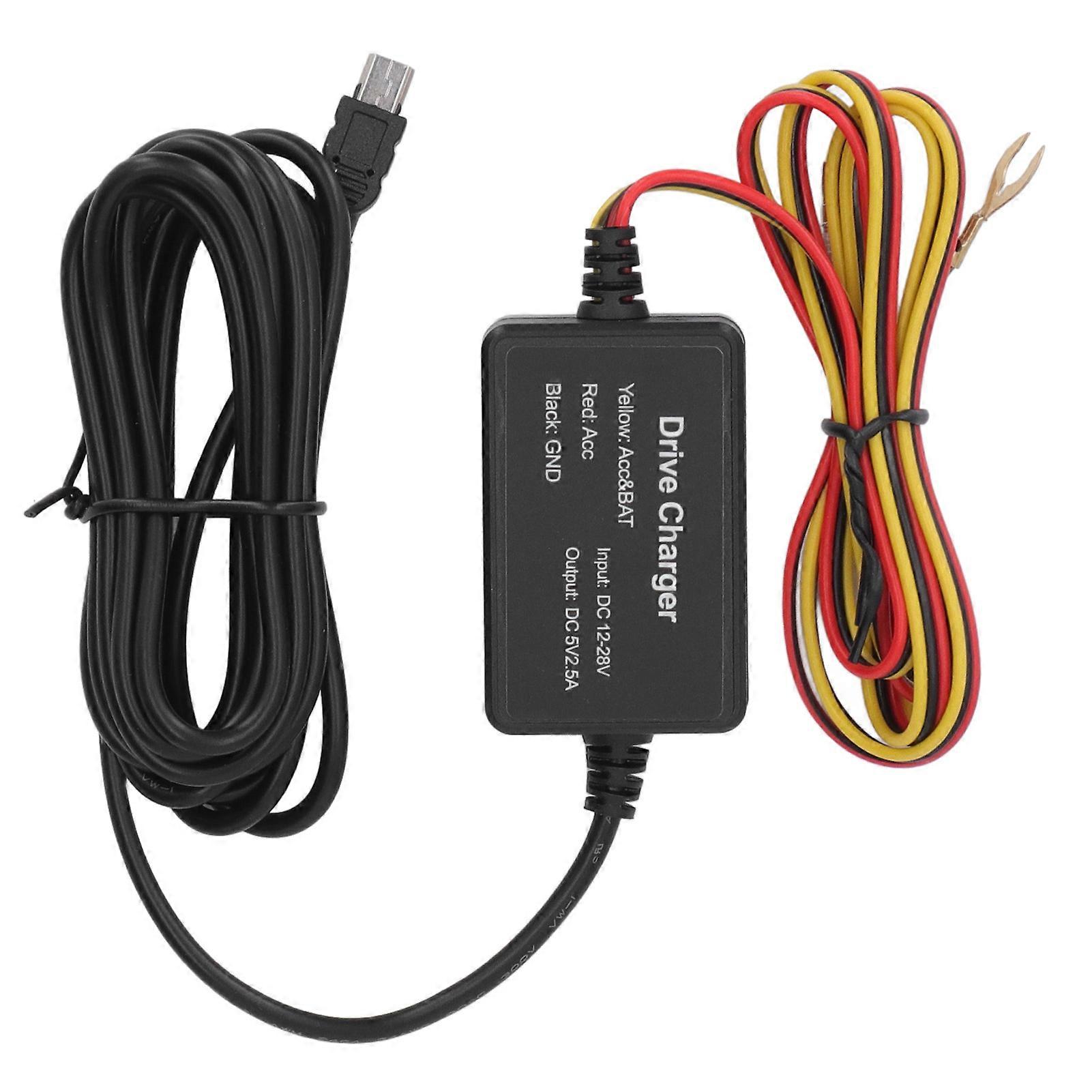 Dash Cam Hardwire Kit Rubber Metal for Mirror Cam GPS Navigator Radar Detector 12?30V 10W MINI