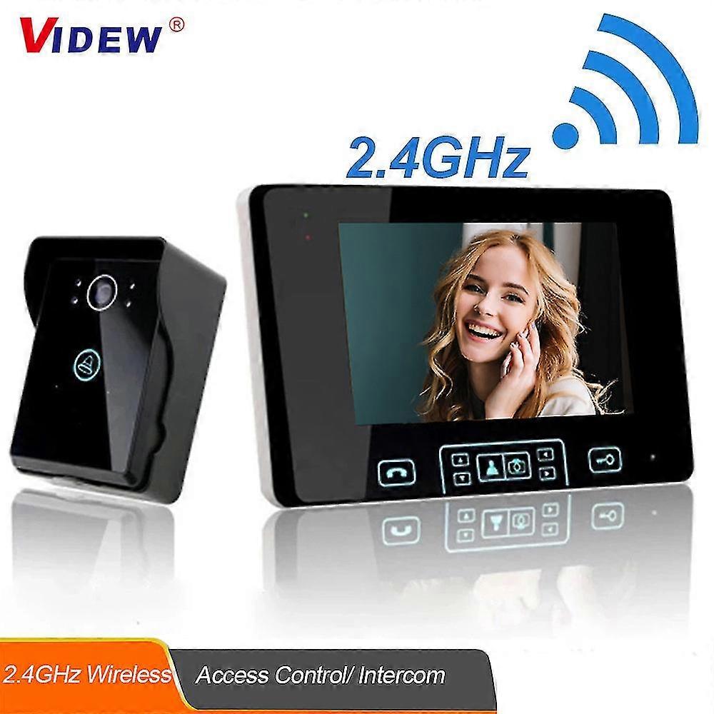 2.4ghz Wireless Video Doorbell Intercom System Camera Door Bell With 7 Inch Screen Monitor Unlock Access Control For Home Villa