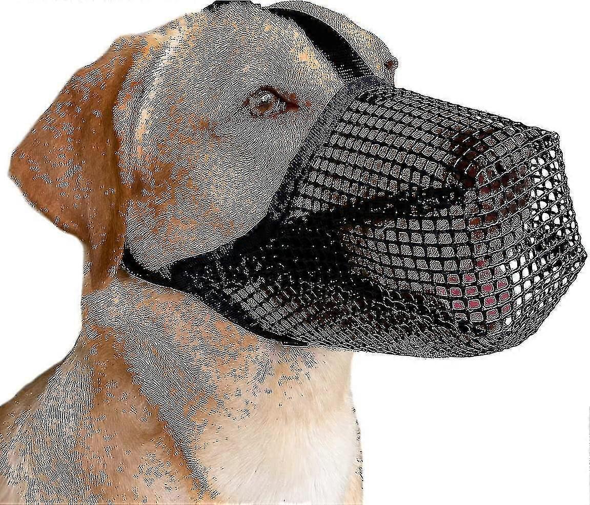 Dog Muzzle With Adjustable Straps, Soft Mesh Covered Muzzles For Small Medium Large Dogs Tw