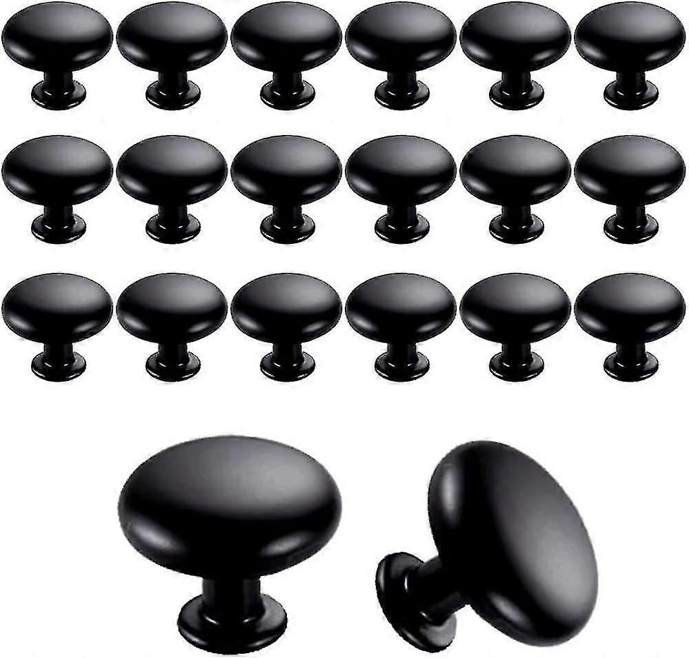 20pcs Door Knobs Drawer Knobs 30mm Vintage Handles Furniture Cabinet Knobs For Kitchen Cupboards (black)