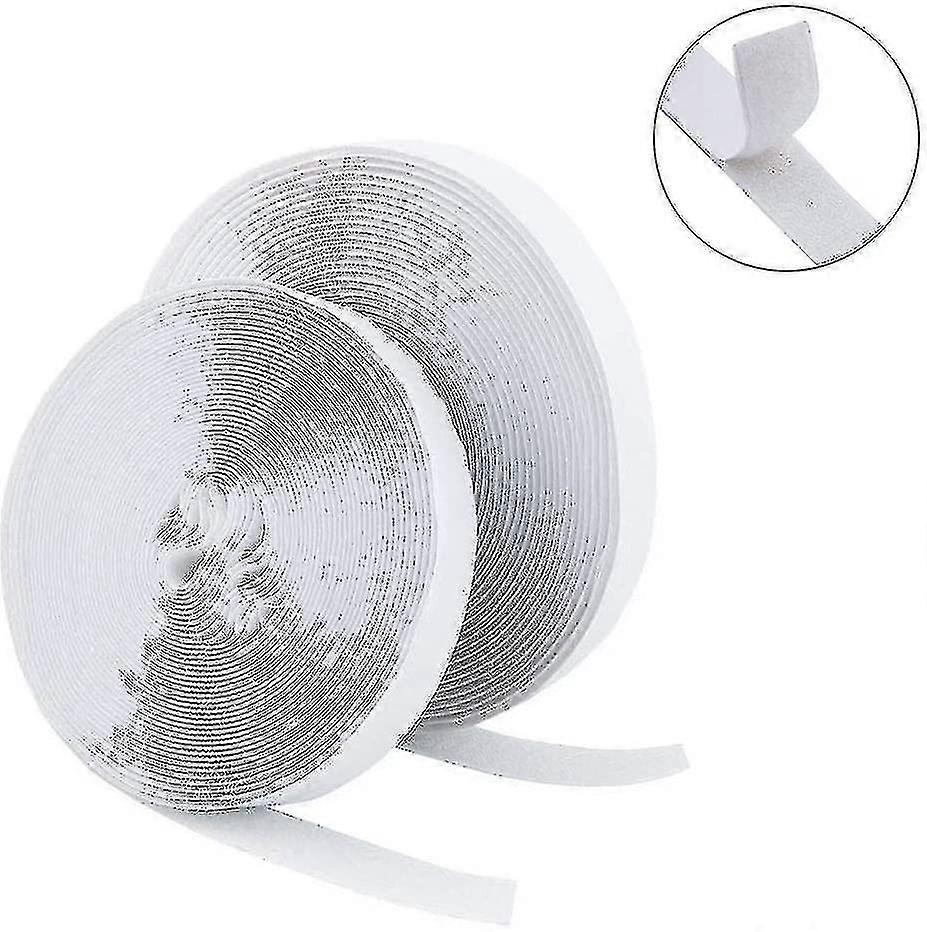 شريط فيلكرو ذاتي اللصق 25 متر قوي جدا ، لاصق على الوجهين مع فيلكرو 20 مم وسادة لاصقة ذاتية اللصق واسعة