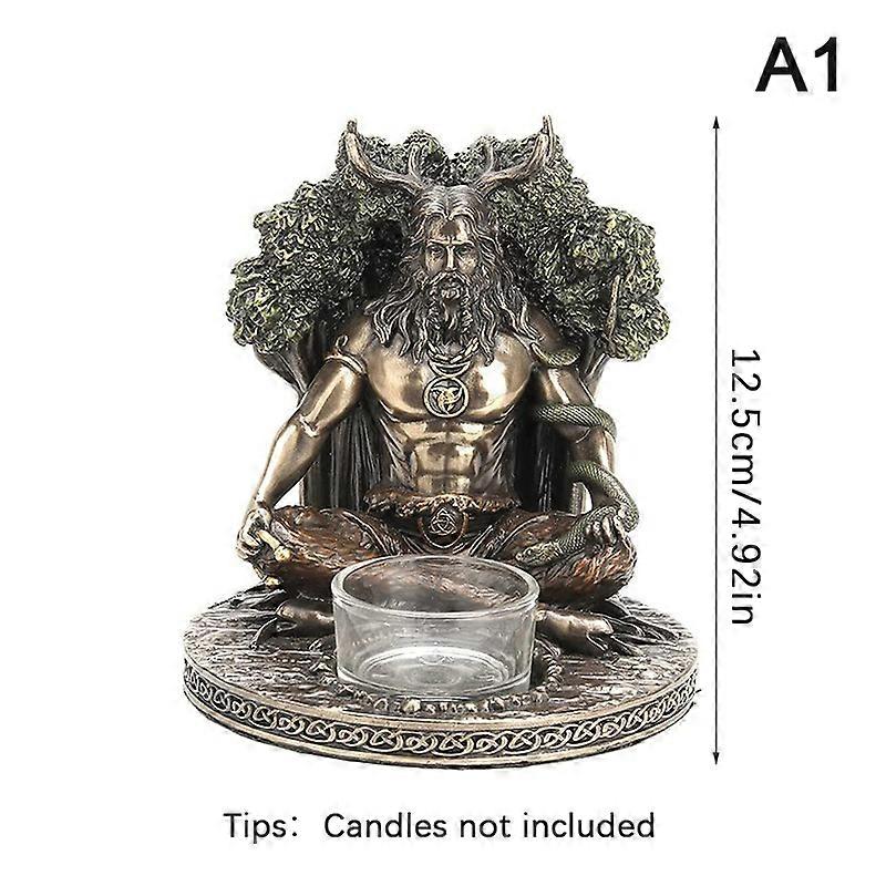 Ancient Rome Cernunnos Sitting Statue Sculpture Celtic God Candles Holder Mythology Goddess Desktop Home Decor Crafts Figurine