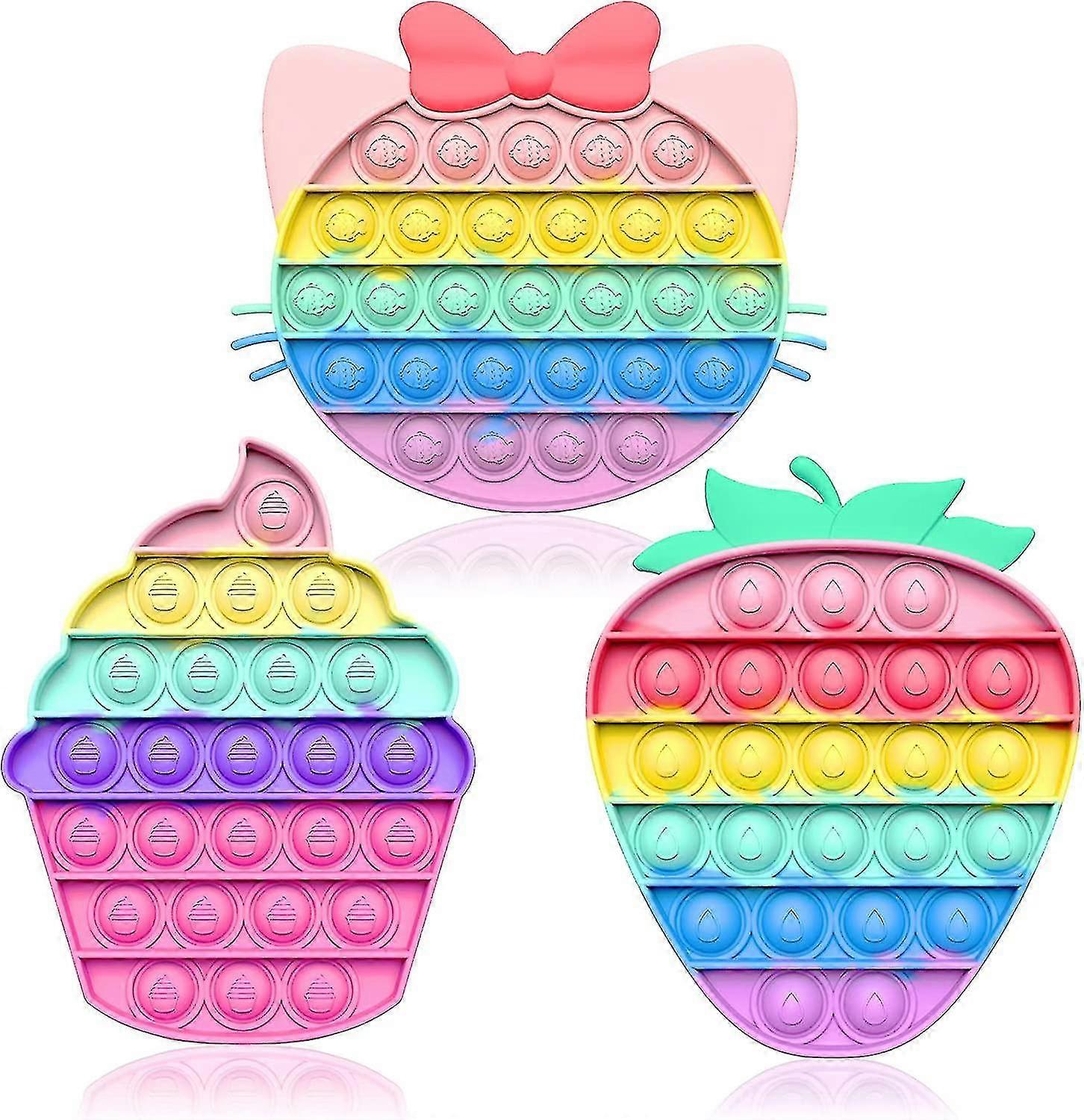Fidget Spielzeug Push Bubble für Mädchen Jungen Nette Regenbogen Popets Blase Popping Sensor Geschenk