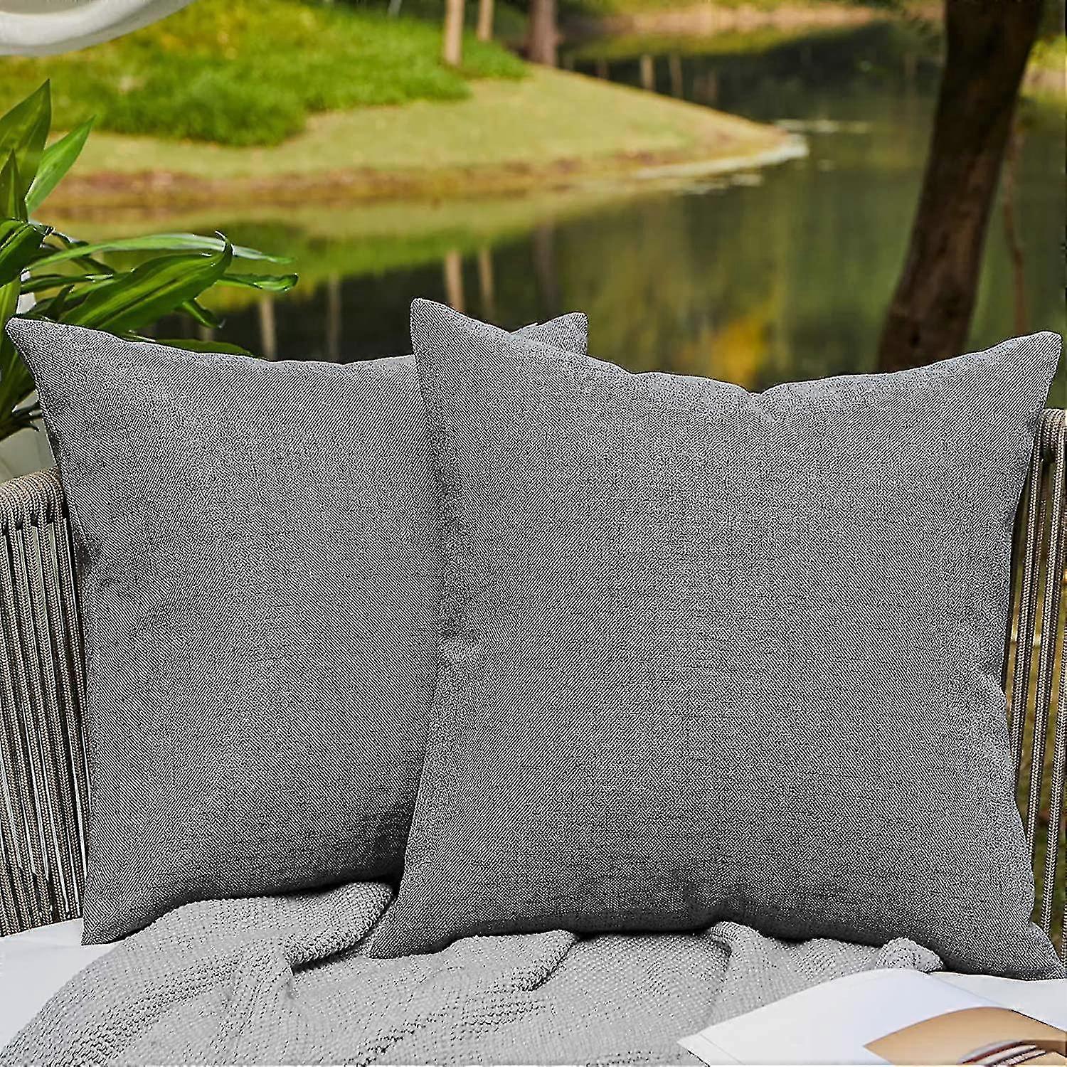 כריות חיצוניות לריהוט פטיו כרית עמיד למים כיסויי כרית גינה מרובעת כרית בית חווה פשתן לזרוק כרית כיסויי מעטפת לספת אוהל פטיו 18x1