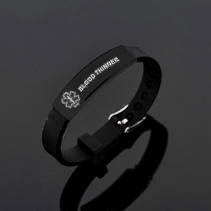 チタンスチールシリコンメディカル情報ブレスレット