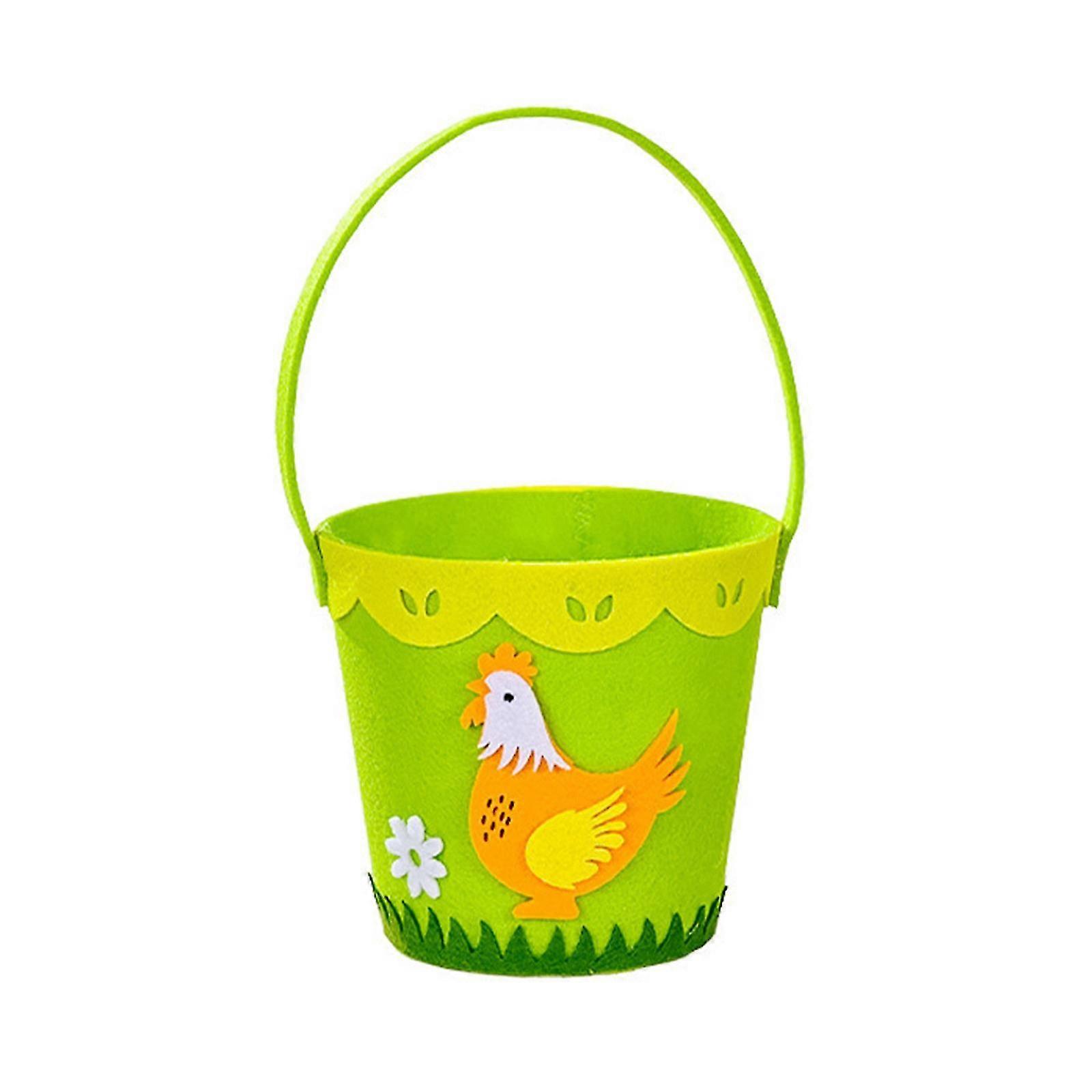 Easter Decorations Easter Round Portable Non-woven Bucket Easter Decorations