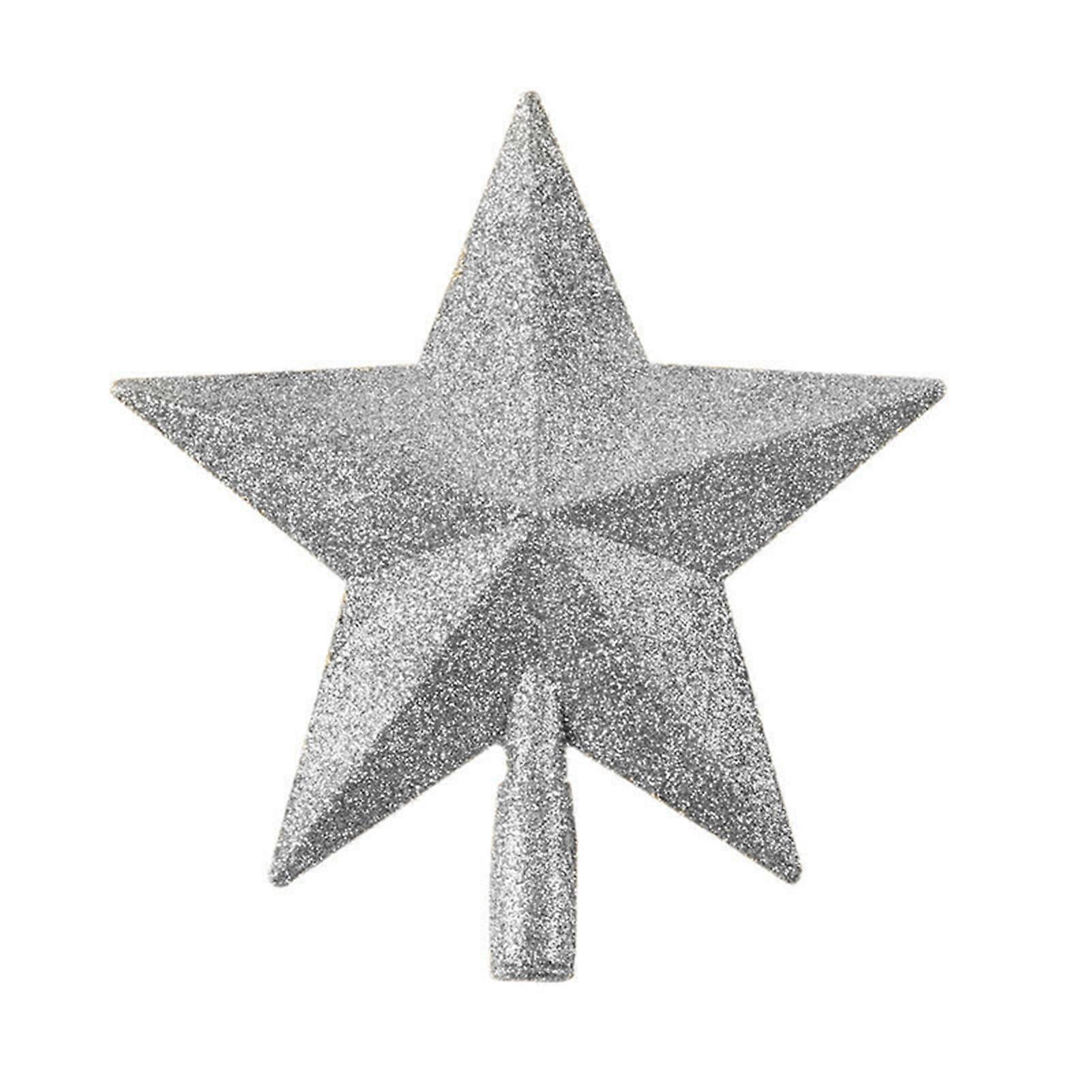 15cm Star Tree Topper Glitter Golden Powder Multi-colors Strong Bright Color Scene Layout Reusable Five-pointed Star Decoration Christmas Treetop Part