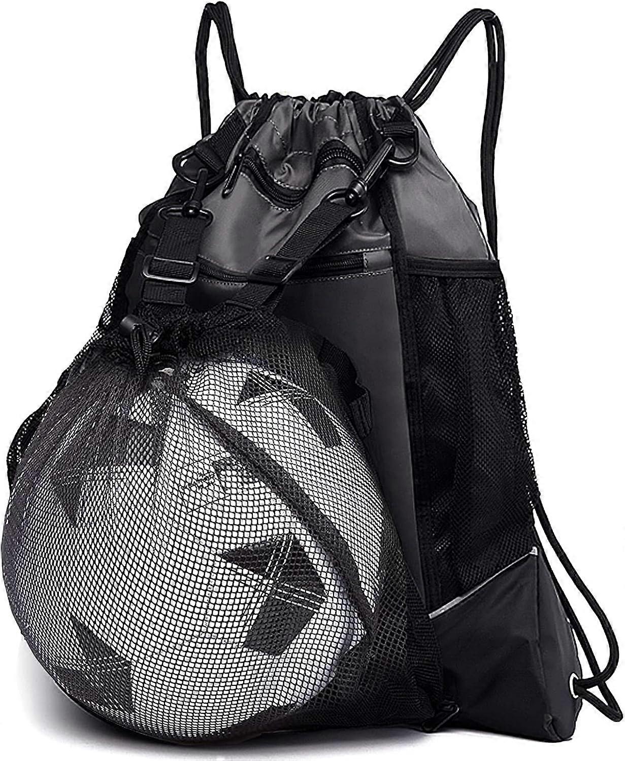 Boys Drawstring Soccer Bag, Foldable Basketball Backpack Gym Bag