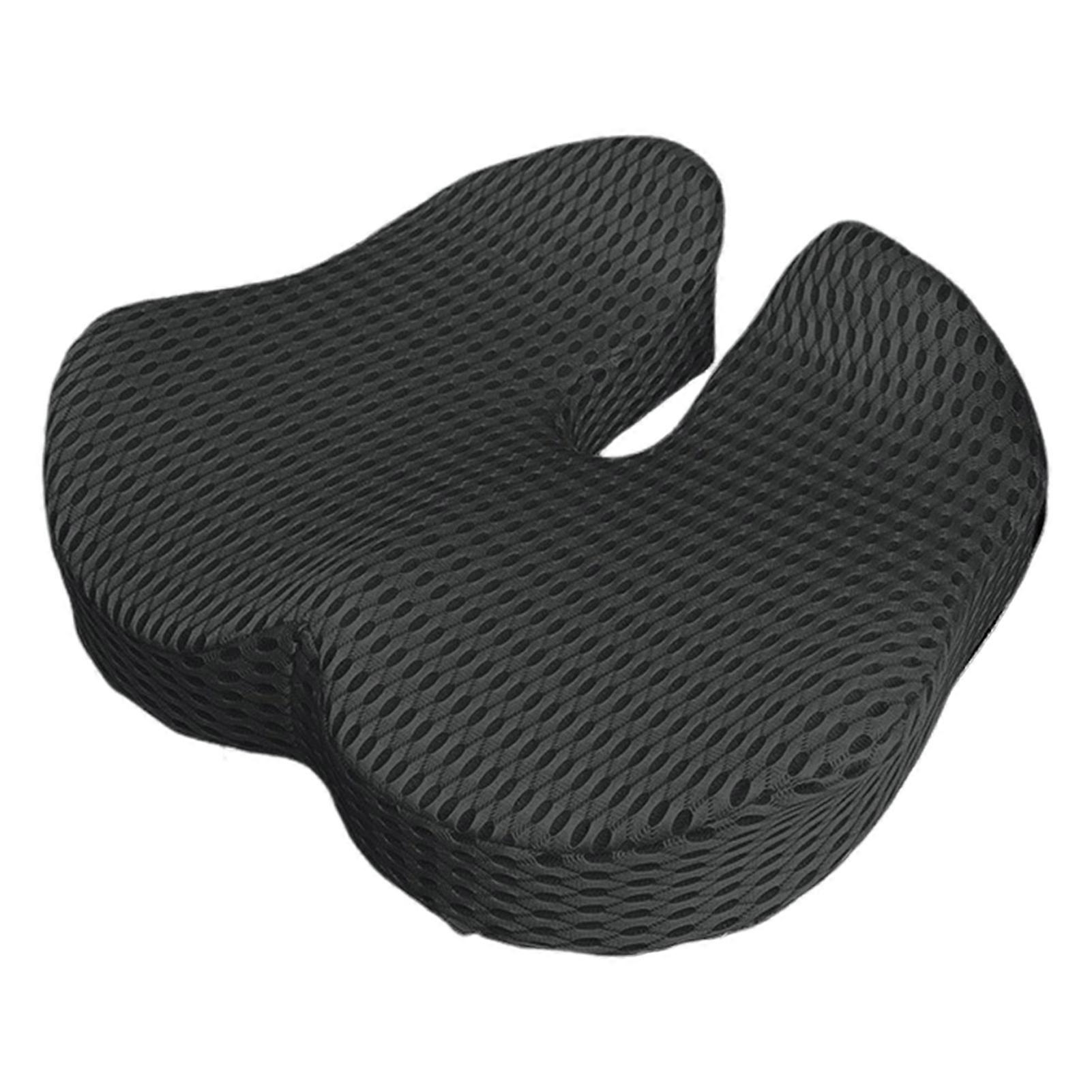 Car Seat Cushion Memory Foam Thick Elastic Slow Bounce Good Breathability Honeycomb Padding And Mesh Cover Travel Train Improve Driving Vision Car Sea