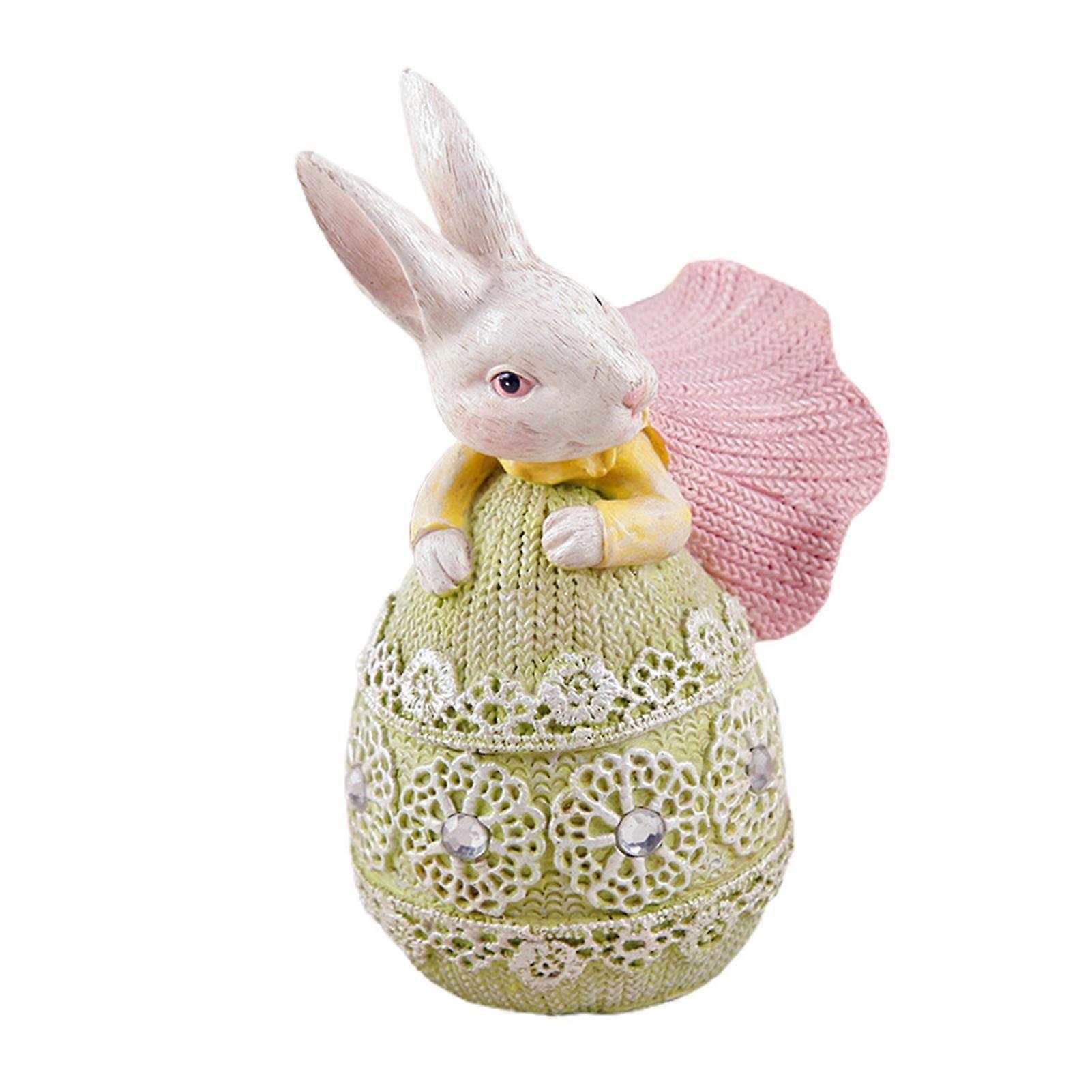 Easter Rabbit Doll Cute Appearance Odorless Resin Desktop Rabbit Ornament for Easter