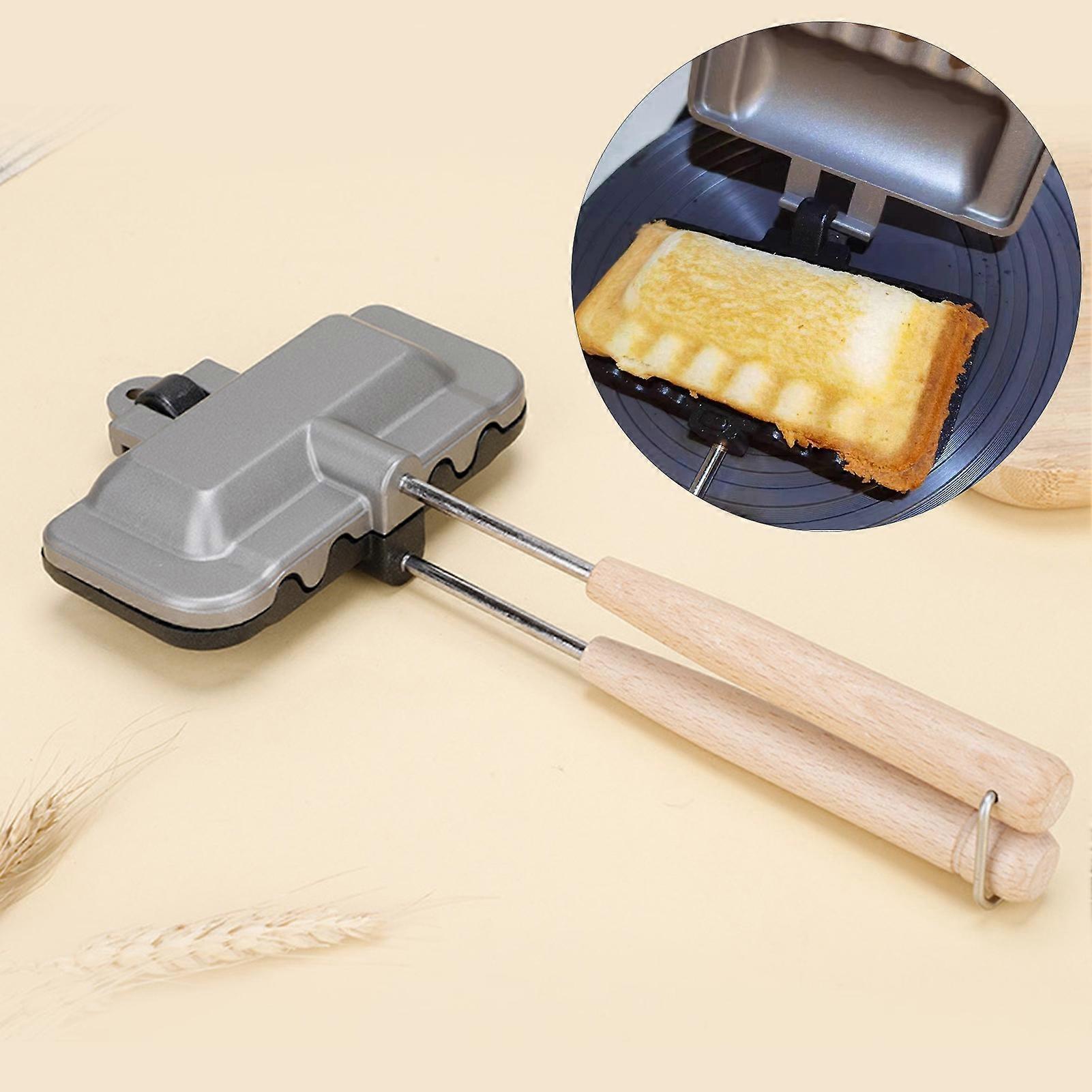 Sandwich Baking Pan Double-Sided Heat-Resistant Ergonomic Handle Non-Stick Collapsible Sandwich Frying Pan Breakfast Machine Pancake Maker Home Suppli