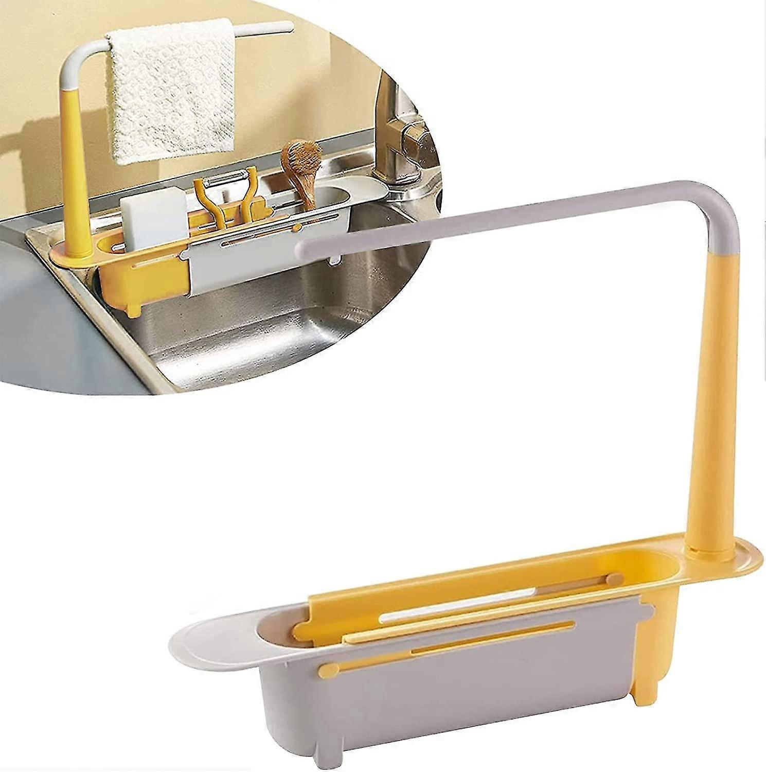 Expandable Telescopic Holder, Kitchen Organizer Sink Drain Rack