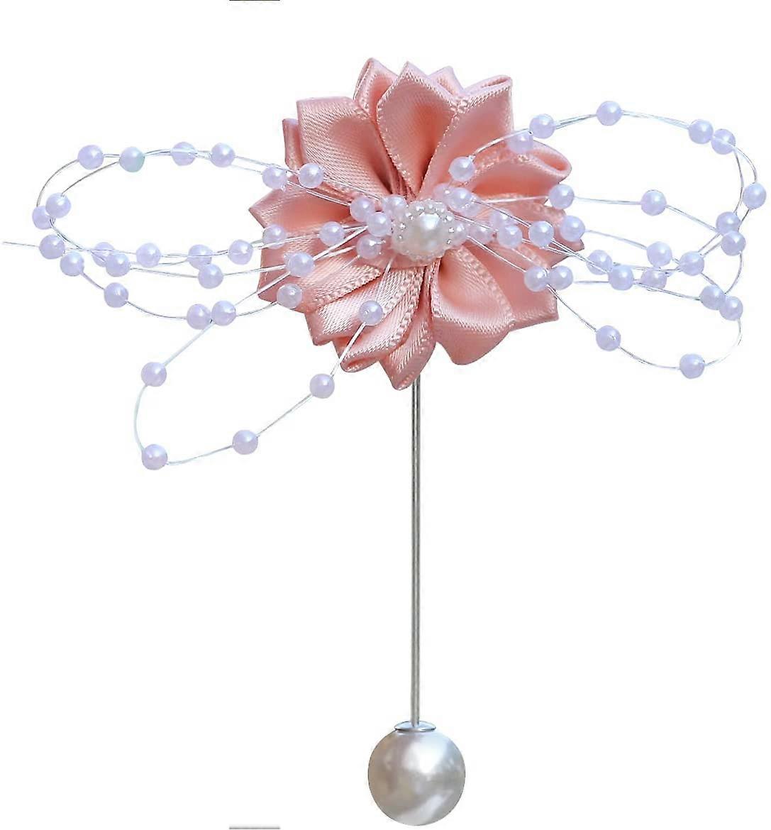 12件装珍珠串珠婚礼扣眼 - 新娘，新郎，伴娘玫瑰胸花胸针