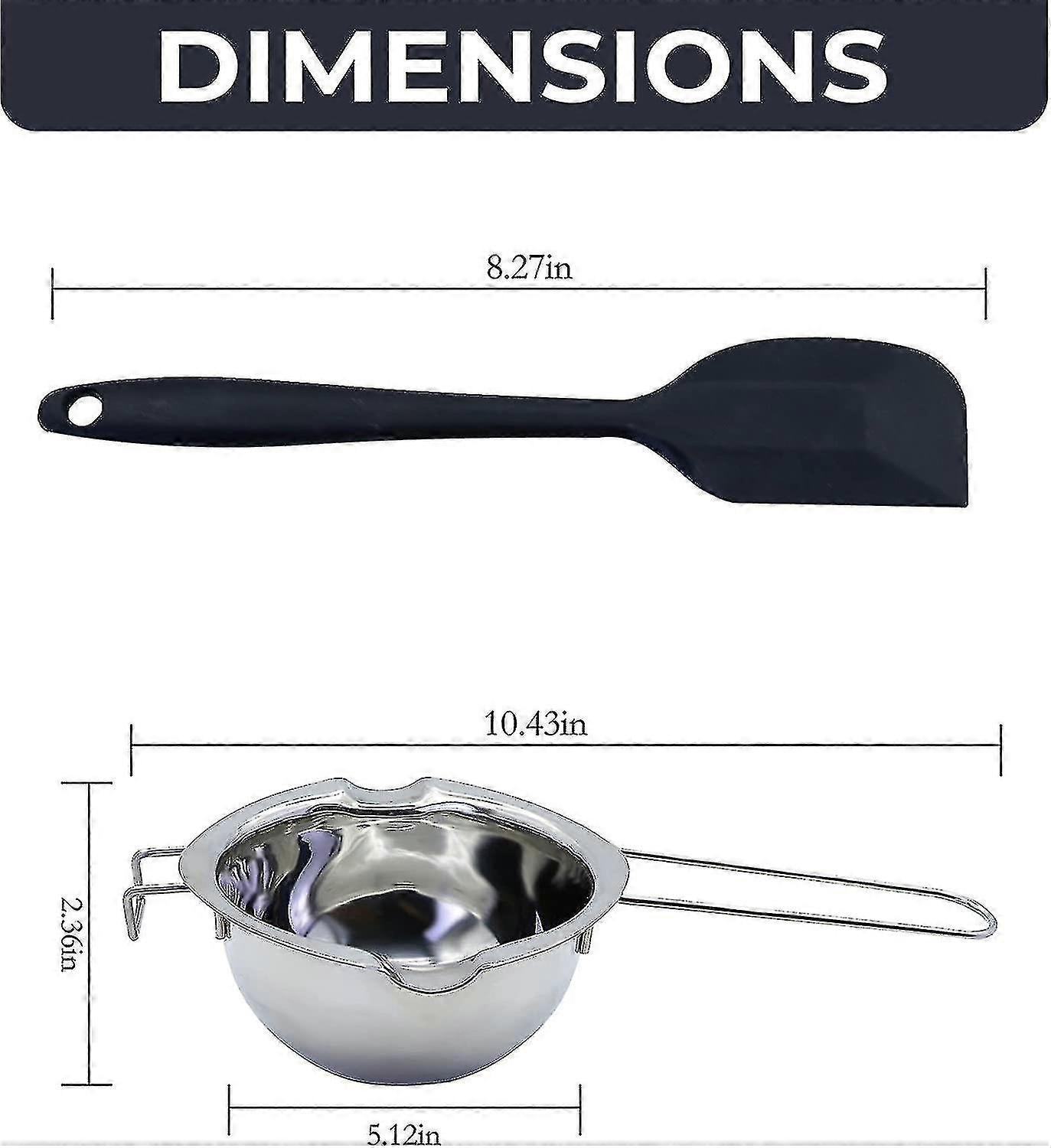 Melting Pot, Stainless Steel Fondue, Melting Pot Double Boiler For Melting Chocolate With Silicone Spatula,butter,honey,sugar