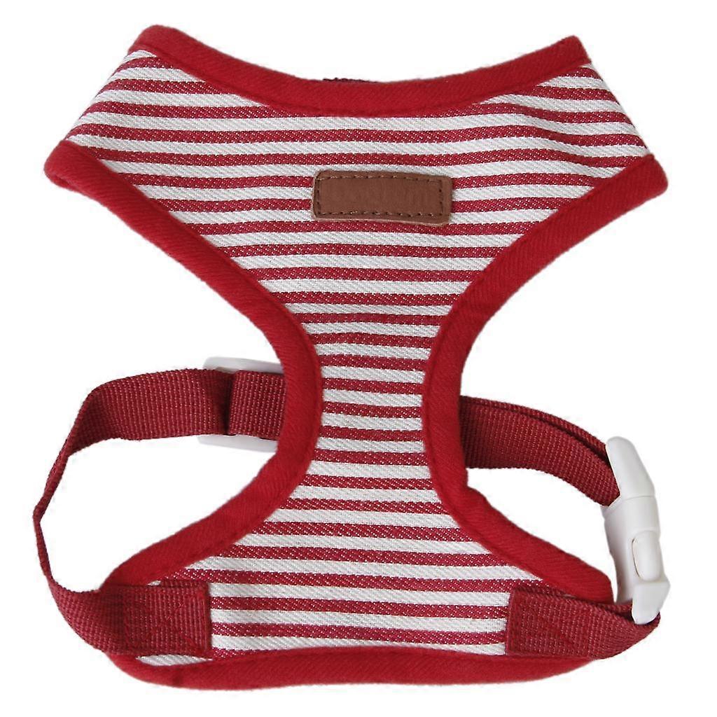Pet Dog Puppy Red Striped Mesh Adjustable Harness Clothes Size XL