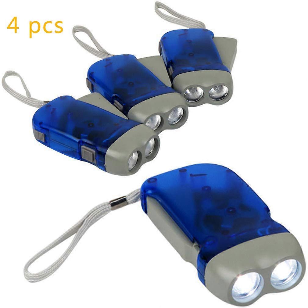 Hand Crank Flashlight LED High Lumens Flashlights Emergency Strobe 18650 Battery Rechargeable 5 Modes 4X Zoomable IP67 Waterproof Powerful Flash Lig