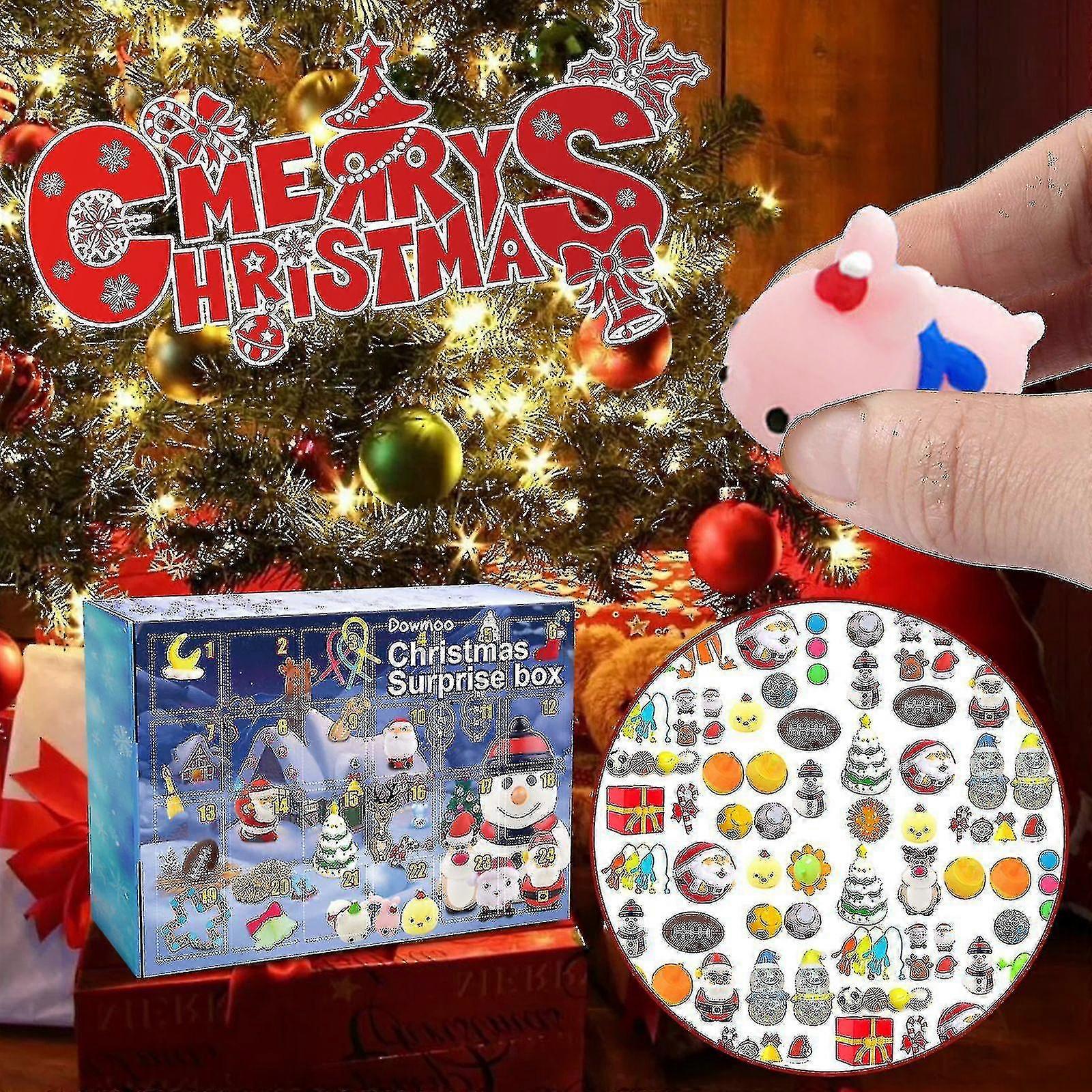 تقويم المجيء عيد الميلاد 24 يوما تقويم المجيء ألعاب الإجهاد للأطفال ، صندوق هدايا عيد الميلاد