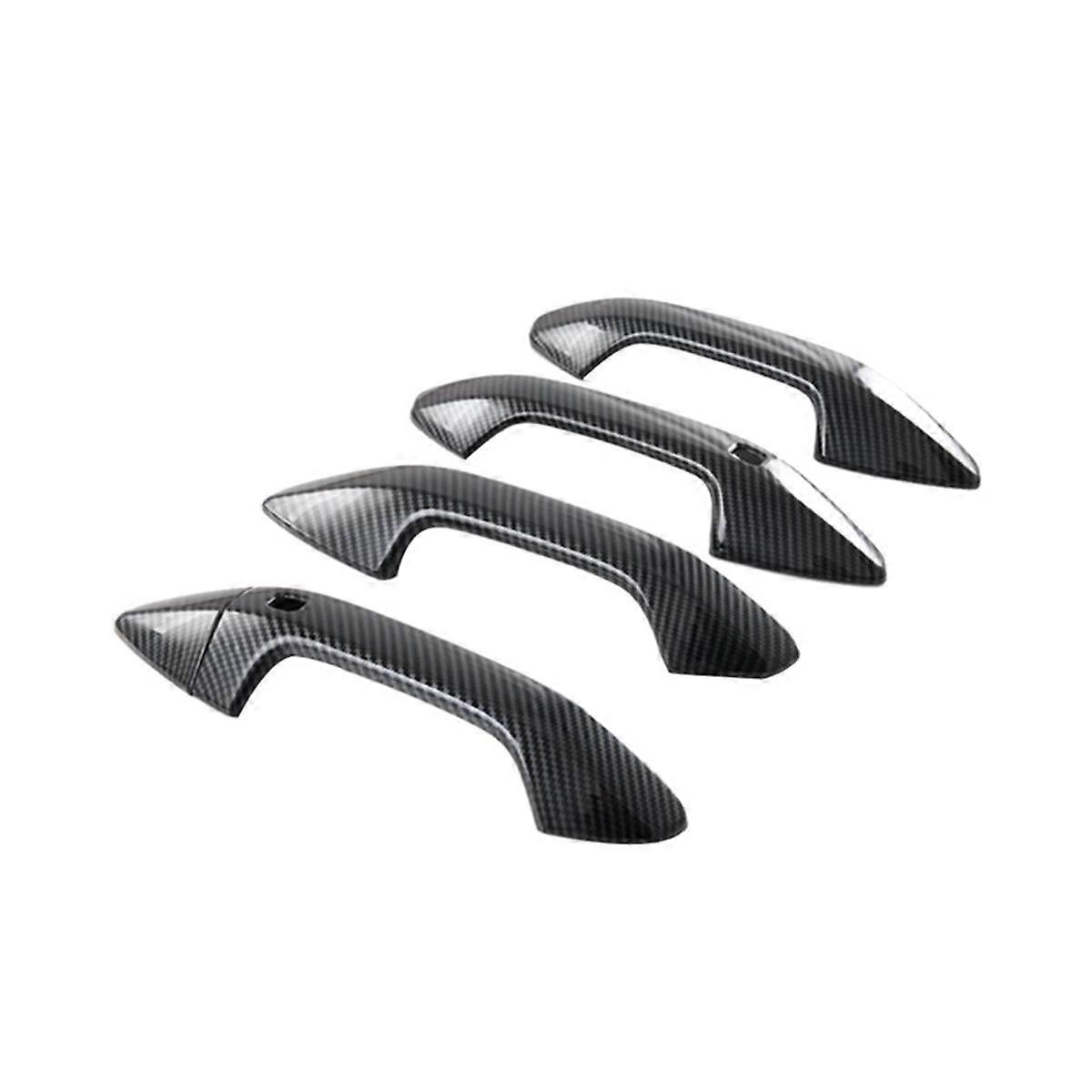 Carbon Fiber Car Exterior Door Handle Cover Sticker Trim for 2021 2022