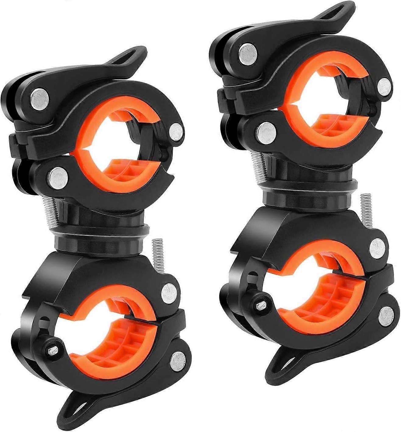 2 Pieces Bicycle Mount Universal Bike Mount 360 Rotatable Universal Bicycle Flashlight Holder Handlebar Mount Adjustable Light Clamps for Flashlight R
