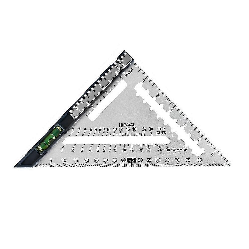 Detachable Triangular Ruler Set Square High Precision Triangular Plate Angle Adjustable Woodworking W Level-meter Silver