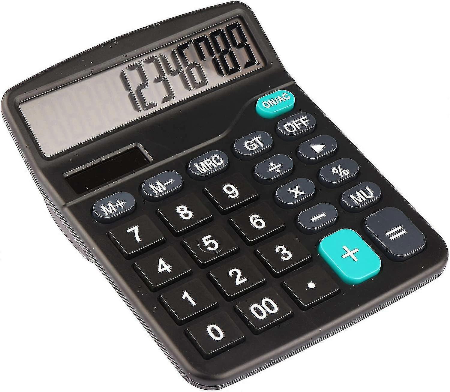 12 Digit Desktop Calculator Big Button Solar Powered Desktop Calculator