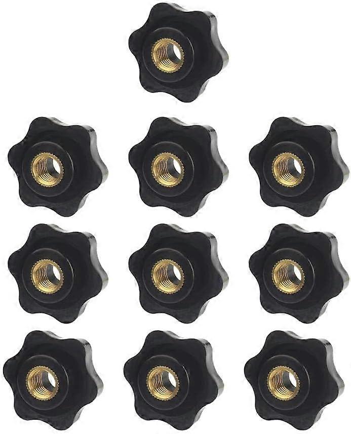 M6 Black Plastic Star Shape Head Female Thread Clamping Knob m6 Knob Grip Handle for Machine ToolBlack10 Pcs 