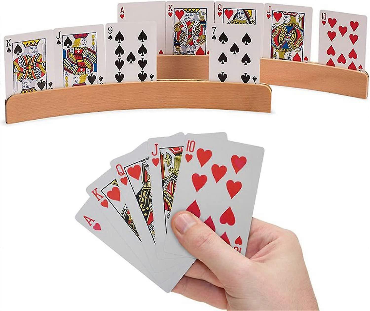 משחק קלפים מעמד עץ מחזיק קלפים משחק מחזיק קלפים מעץ