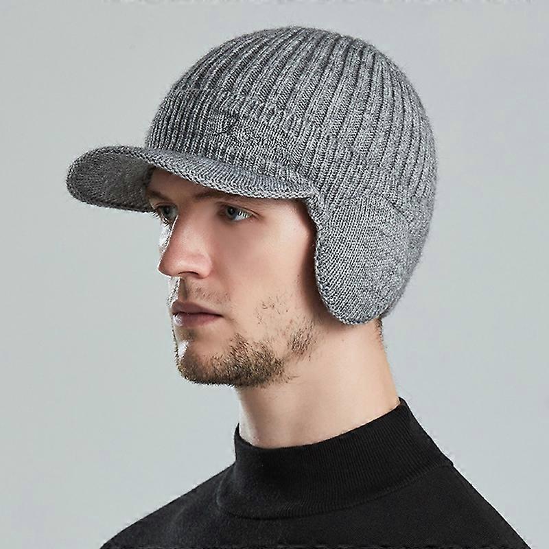 Men Outdoor Ear Protection Woolen Cap