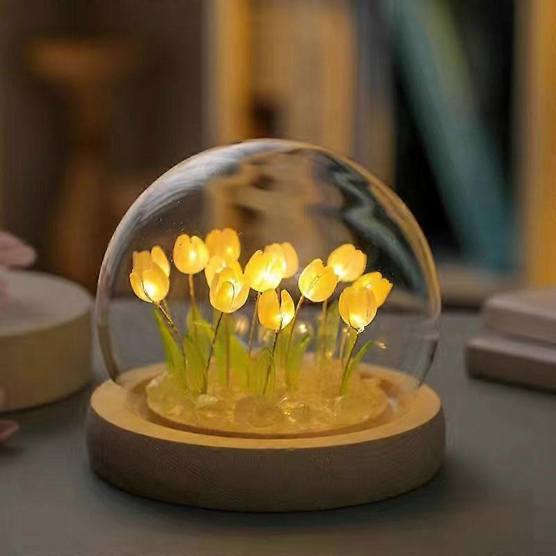 Tulip Night Lamp Battery and USB Operation Tulip Flower Table Lamp DIY Simulation Tulip LED Night Lamp Handmade Bedside Lamp