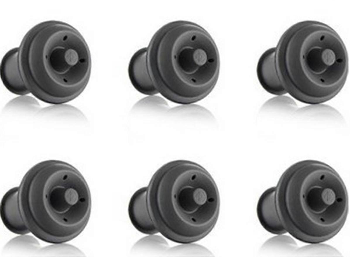 6 pcs wine - corks for vacuum pump - gray