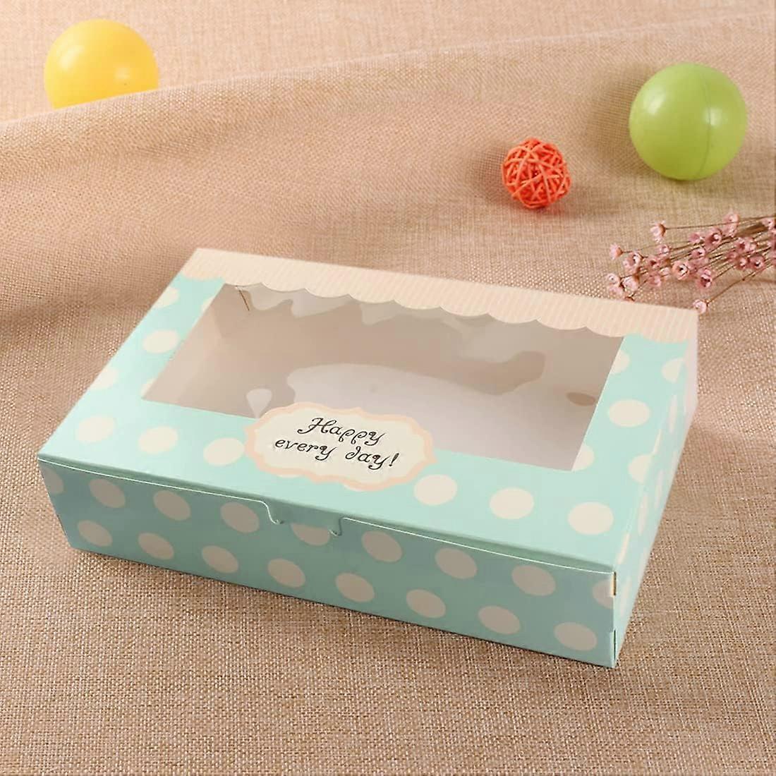 Lot De 2 Boîtes à Gâteau Jetables 8 Pouces Avec Fenêtre & Plateau - Carton Blanc Robuste Pour Cupcakes, Biscuits, Anniversaire & Mariage