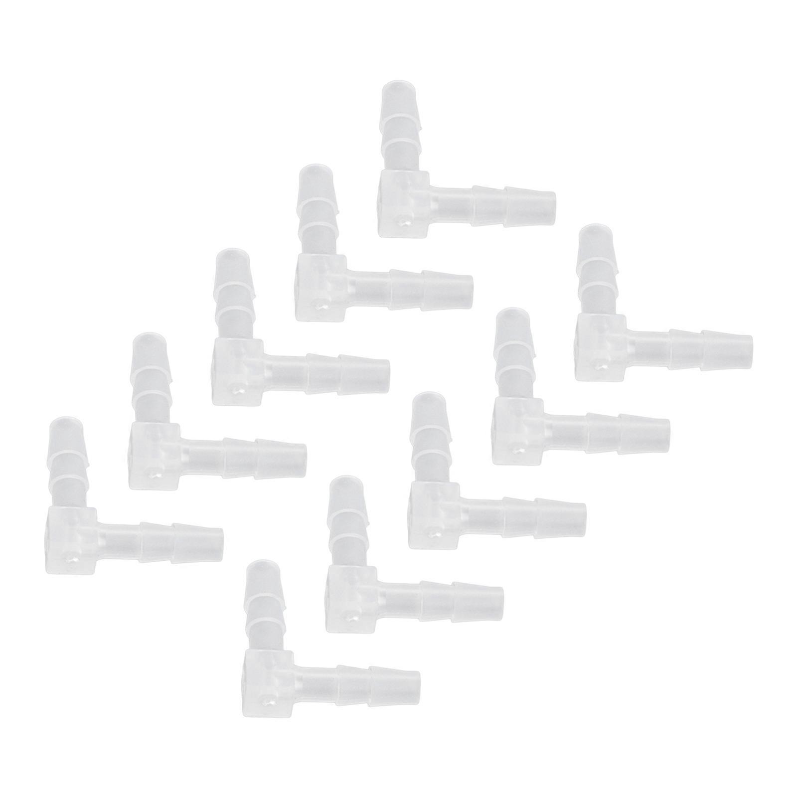Elbow Hose Barb Plastic Fitting 90 Degree Adapter 4mm - Set of 10