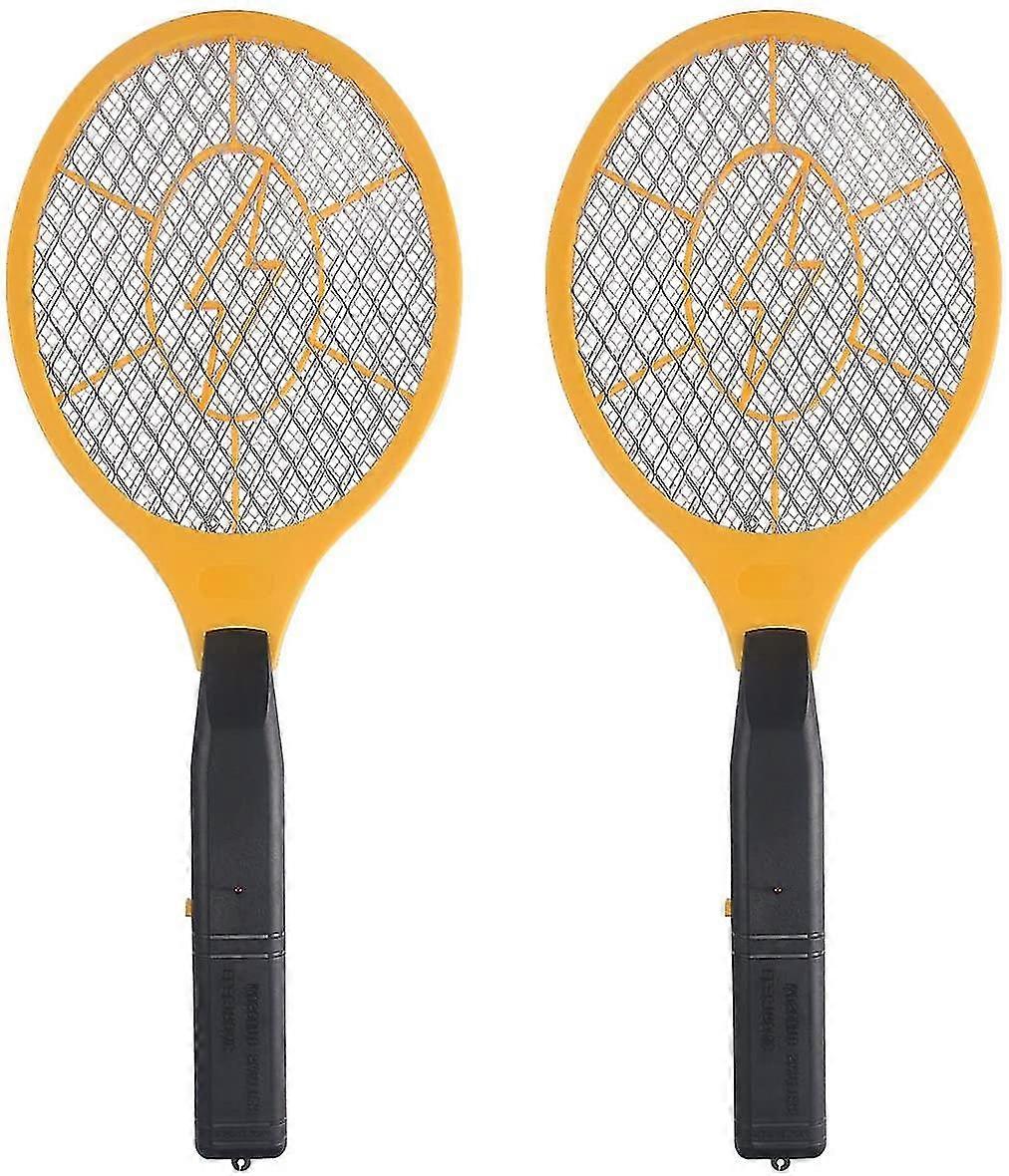 2 Pack Bug Zapper Elektrisk Fly Swatter Zap Mygg - Innendørs Utendørs Zapping Racket For Skadedyrsbekjempelse - Trygt å berøre med 3-lags sikkerhetsnett