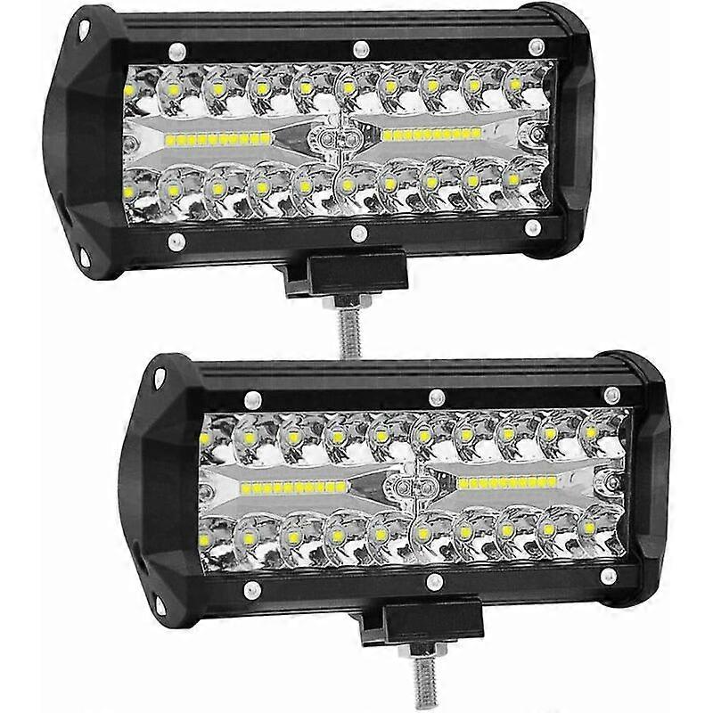 7 Inch 120W Projector Led Work Light WANYI Work Lamp 12V/24V for Vehicle 6000K 12000LM Spot Flood COMBO LED Fog Lights (2 Pieces)