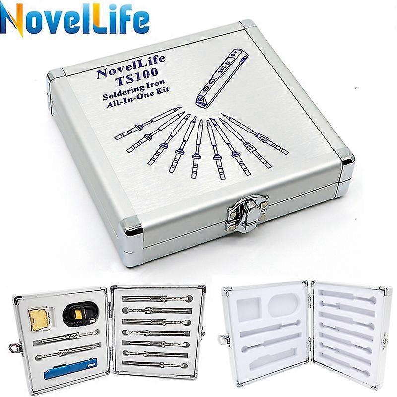 Novellife Ts101 Ts100 Soldeerbout Set Opbergdoos Aluminiumlegering Toolbox Massief Metalen Tool Pack Case Container