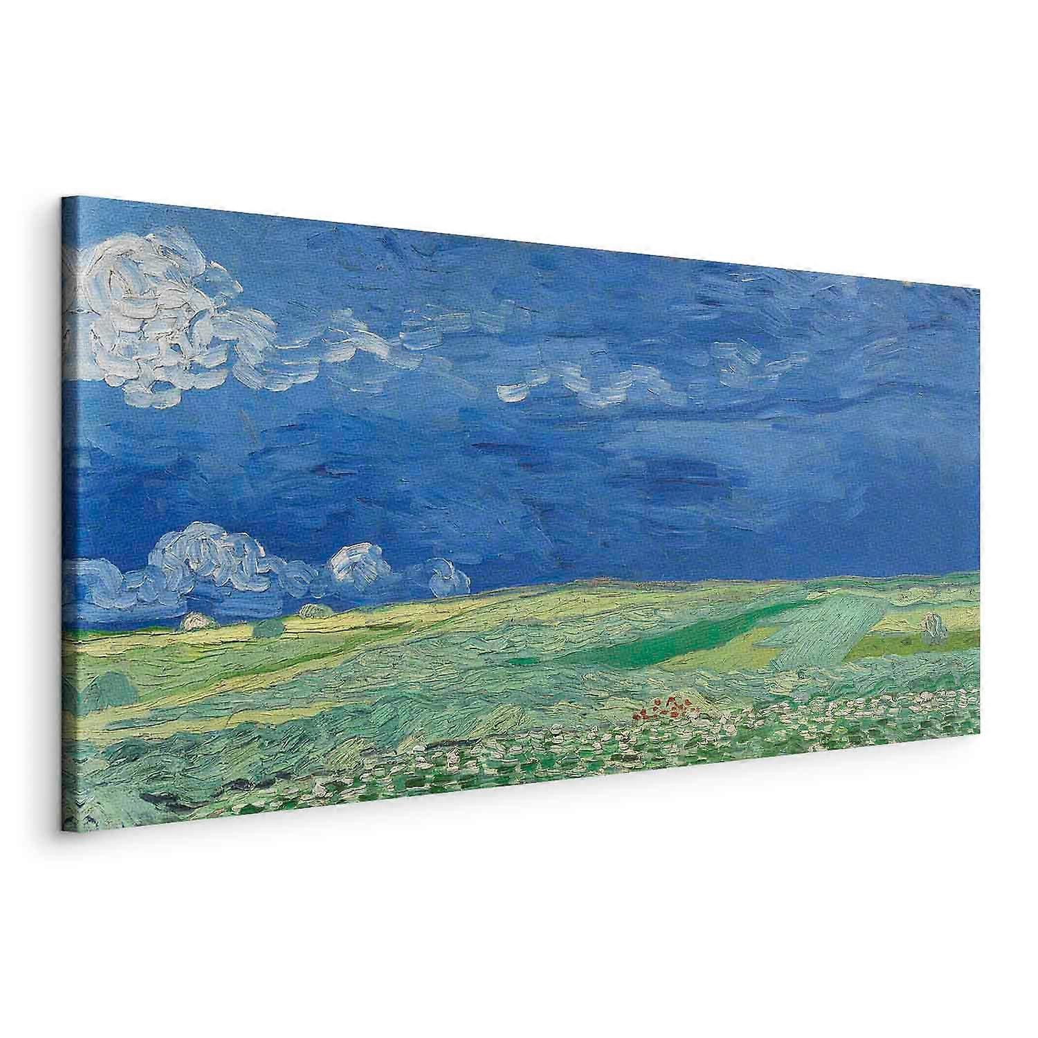 Canvas Print - Wheatfield a Thunderclouds alatt
