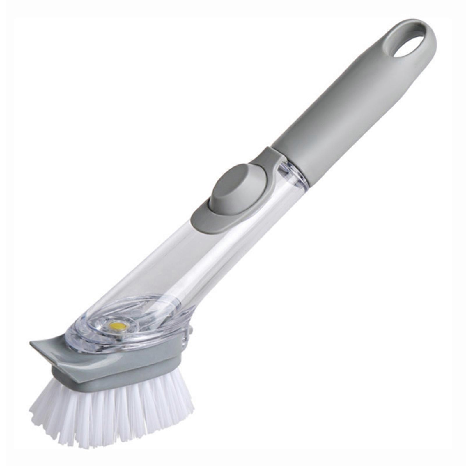Brosse de pot de lavage remplie de liquide avec un long manche Brosse à poignées confortables et durables pour une utilisation dans la cuisine à la maison