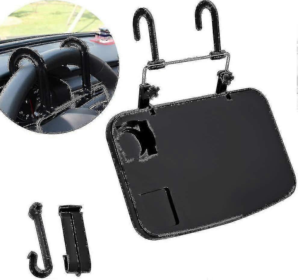 Foldable Laptop Stand and Car Tray with Cup Holder for Traveling, Working and Enjoying Drinks