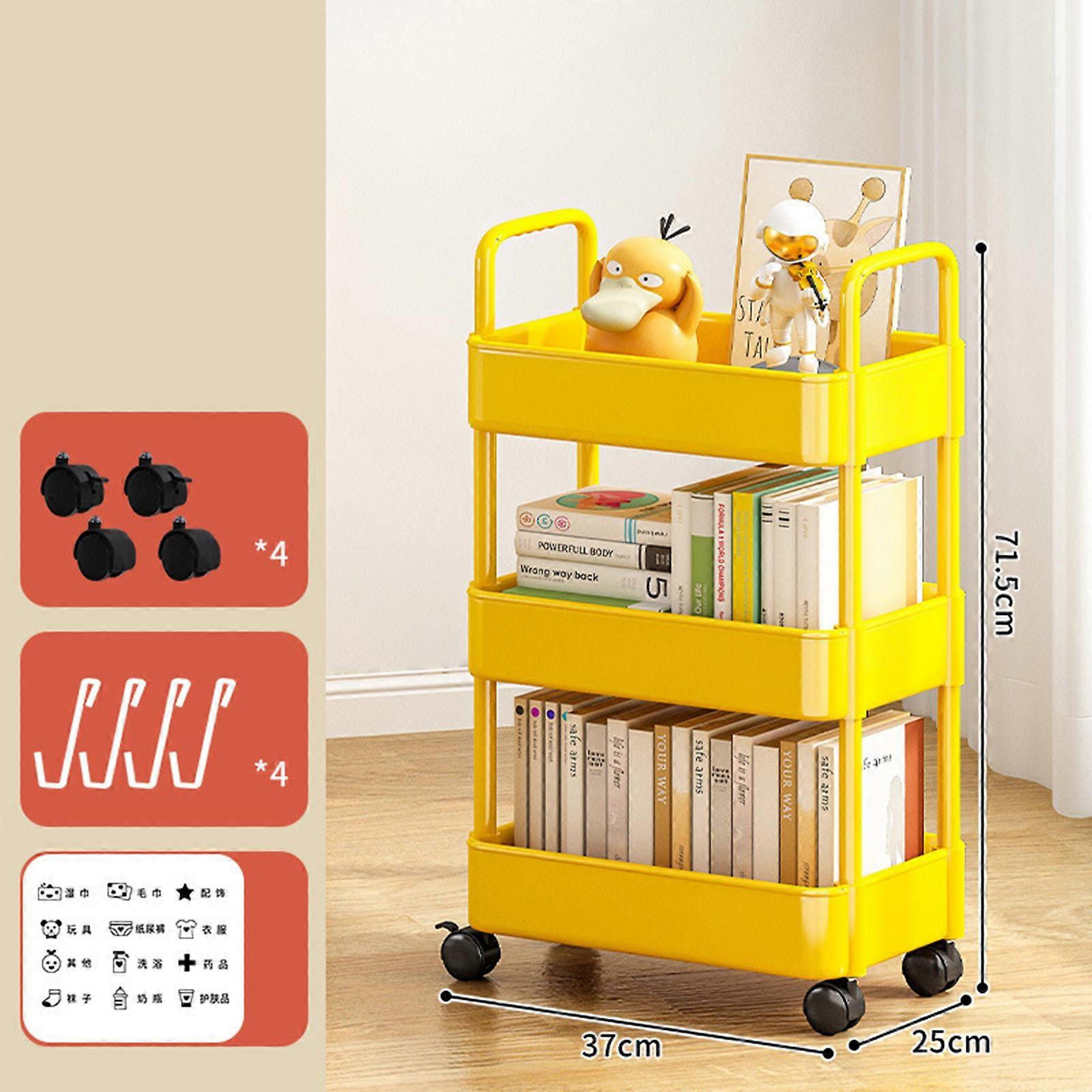 Shopping Cart with Wheels, Book Storage Cart, Shopping Cart with 2/3 shelf, Storage Cart with Pet Wheel, Dormitory